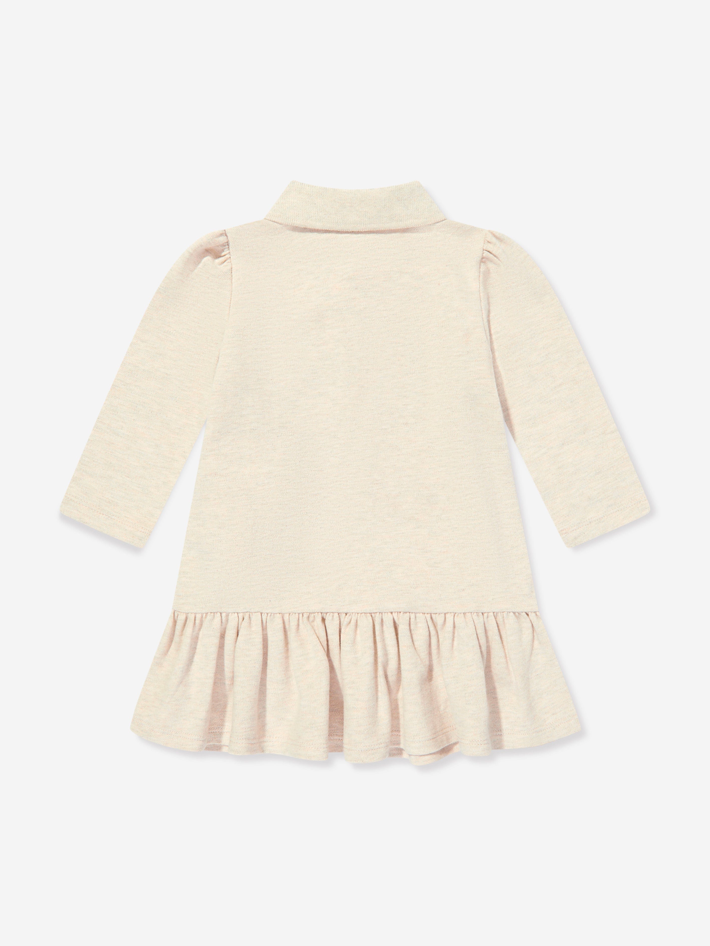 Ralph Lauren Baby Girls Bear Polo Dress in Grey