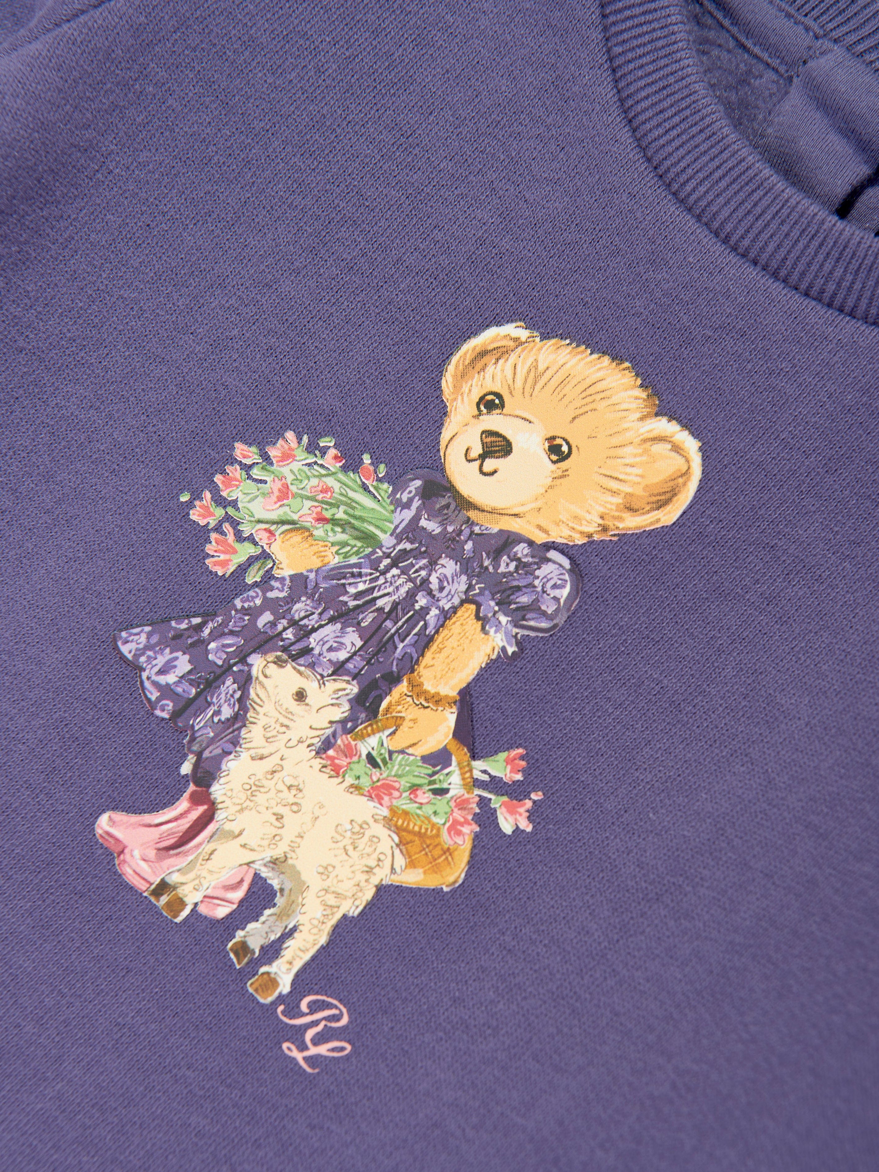 Ralph Lauren Baby Girls Bear Dress in Navy