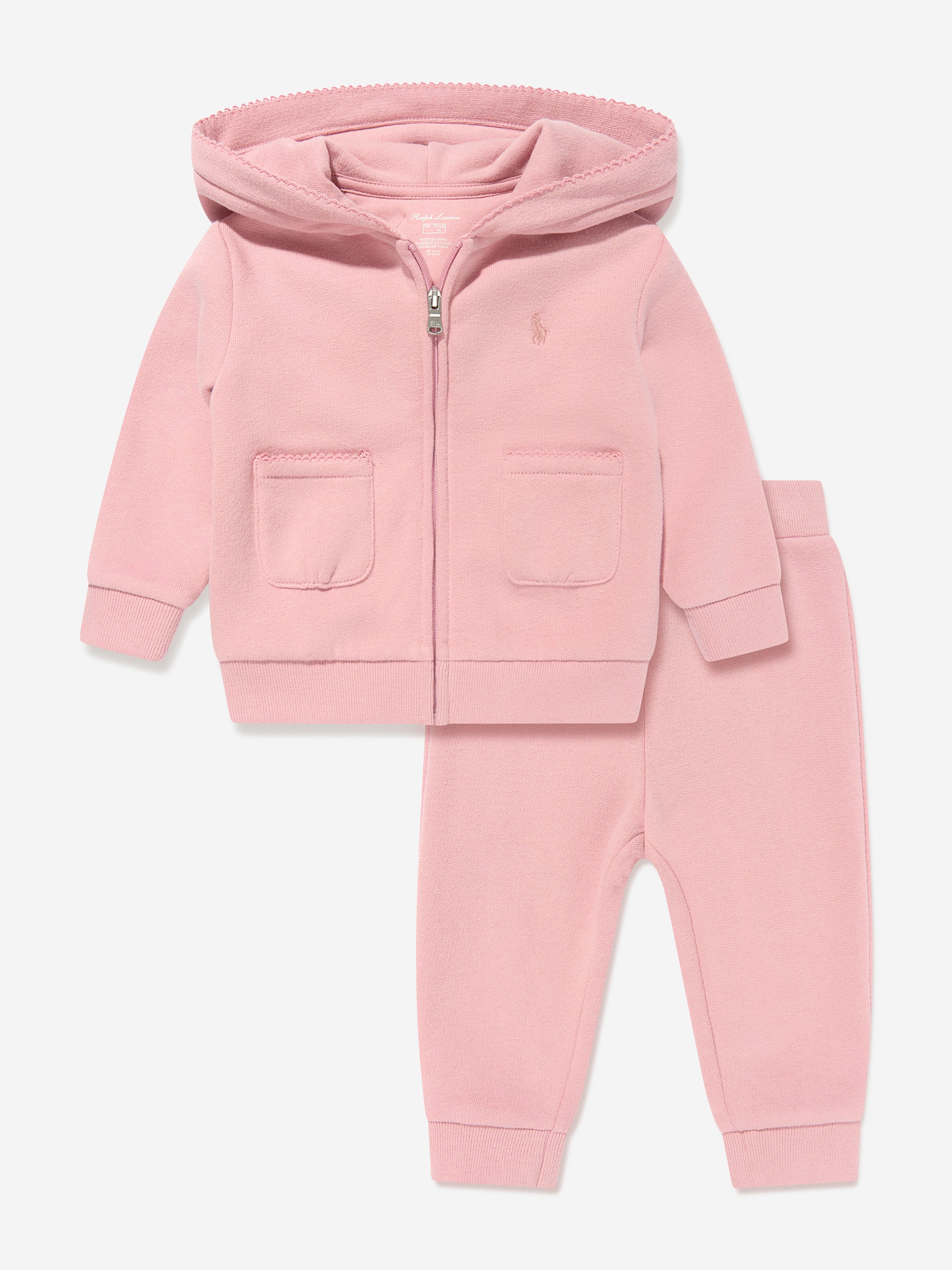 Ralph Lauren Baby Girls Fleece Tracksuit in Pink