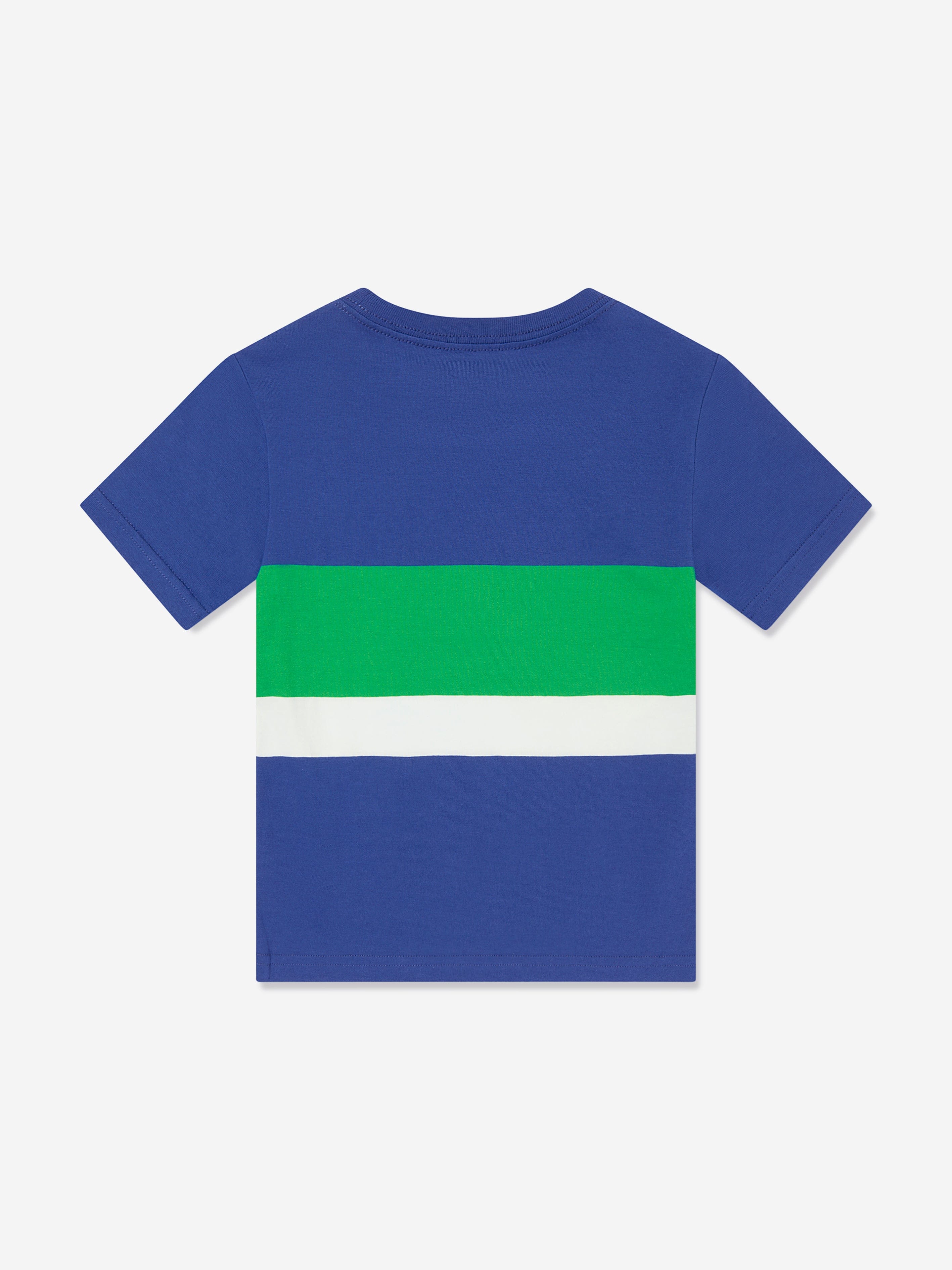 Ralph Lauren Boys Striped Logo T-Shirt in Blue