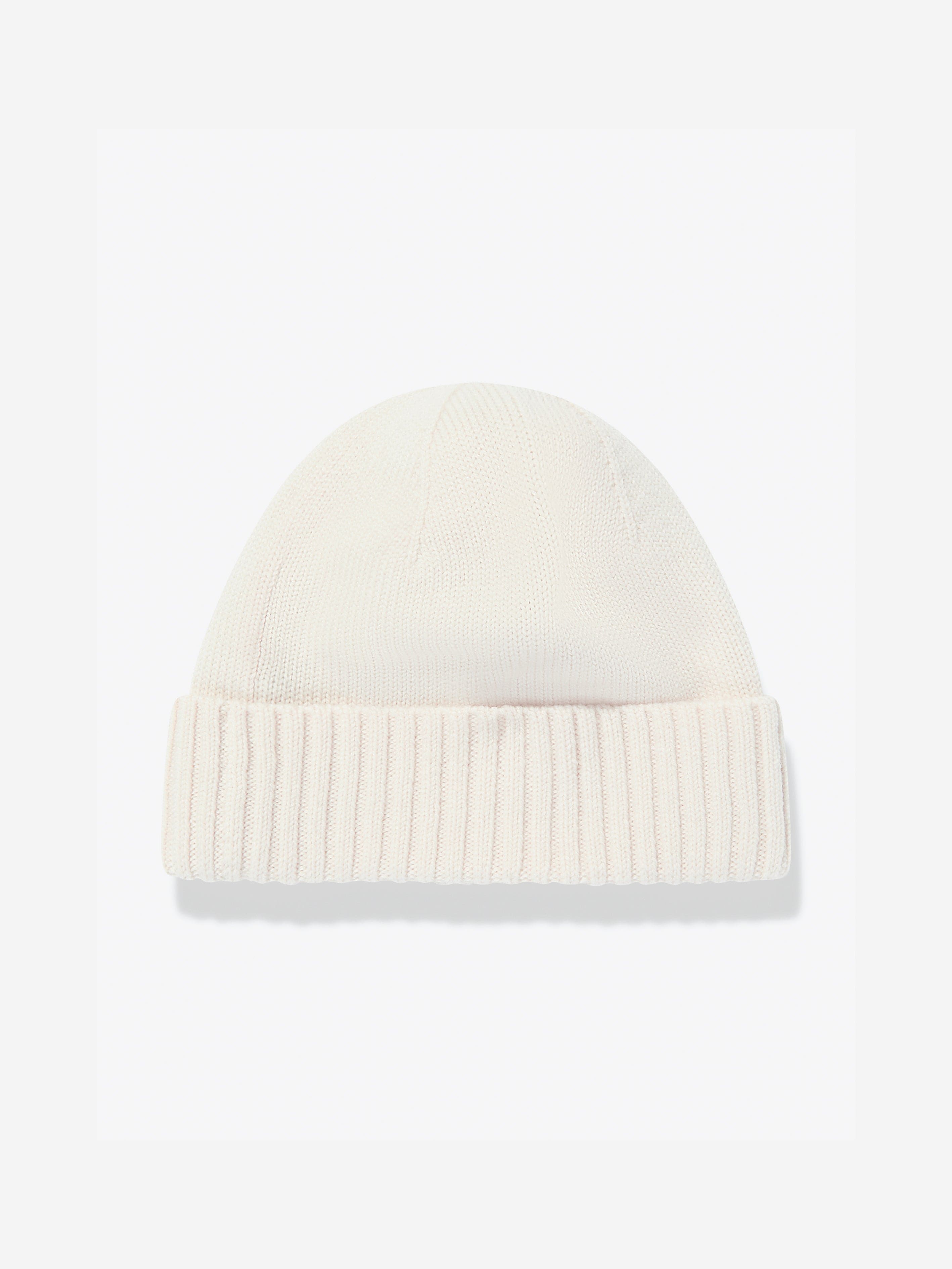 Ralph Lauren Boys Merino Wool Beanie Hat in Ivory