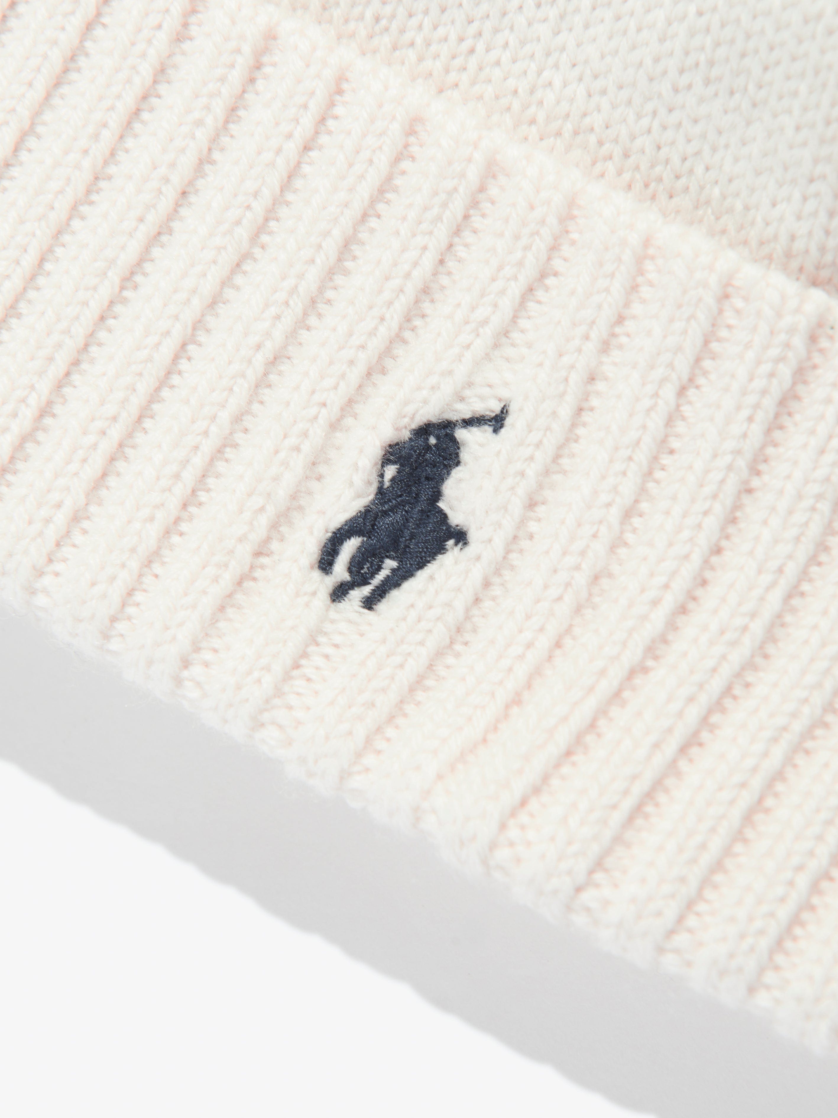 Ralph Lauren Boys Merino Wool Beanie Hat in Ivory