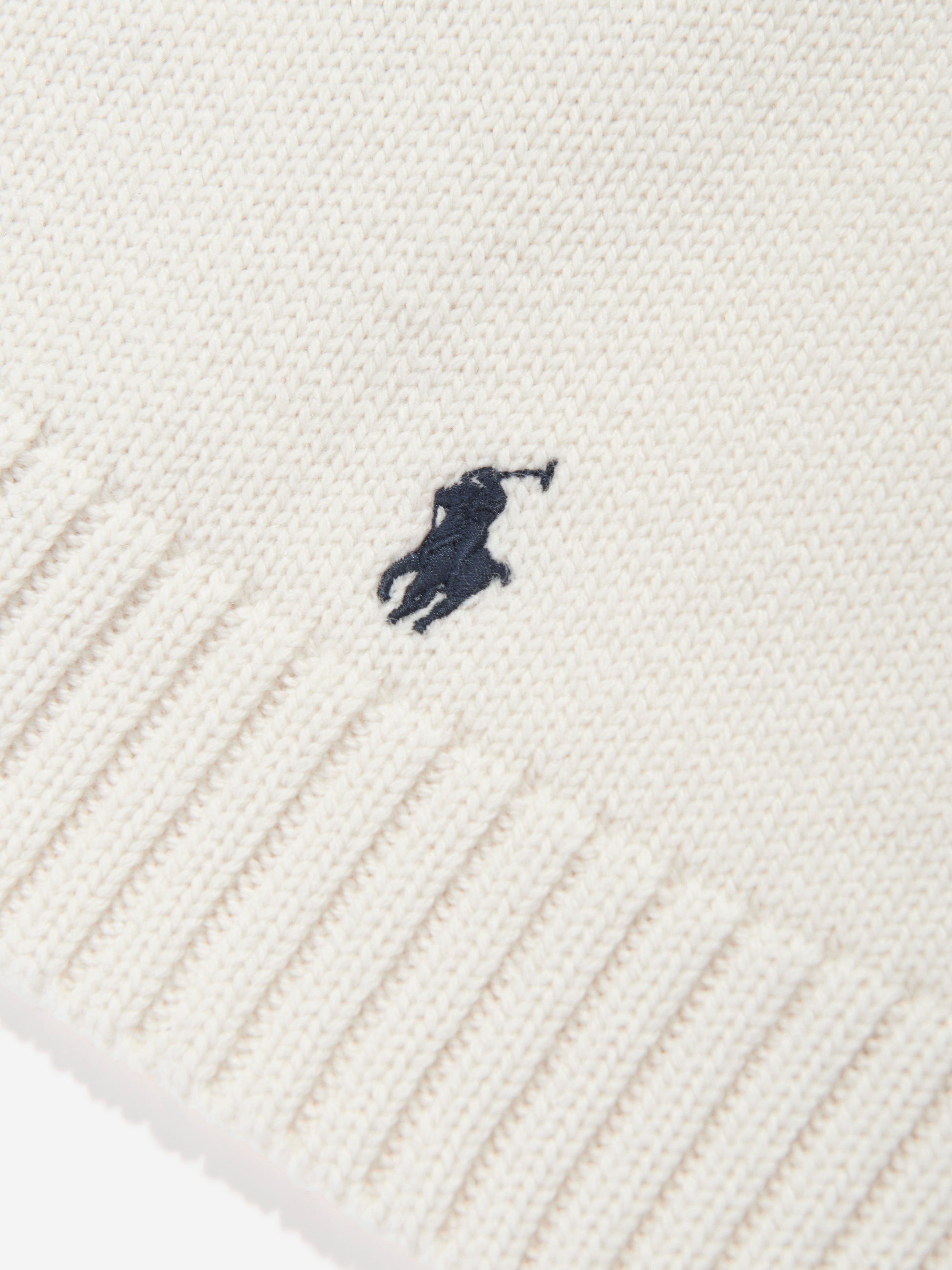 Ralph Lauren Boys Merino Wool Scarf in Ivory