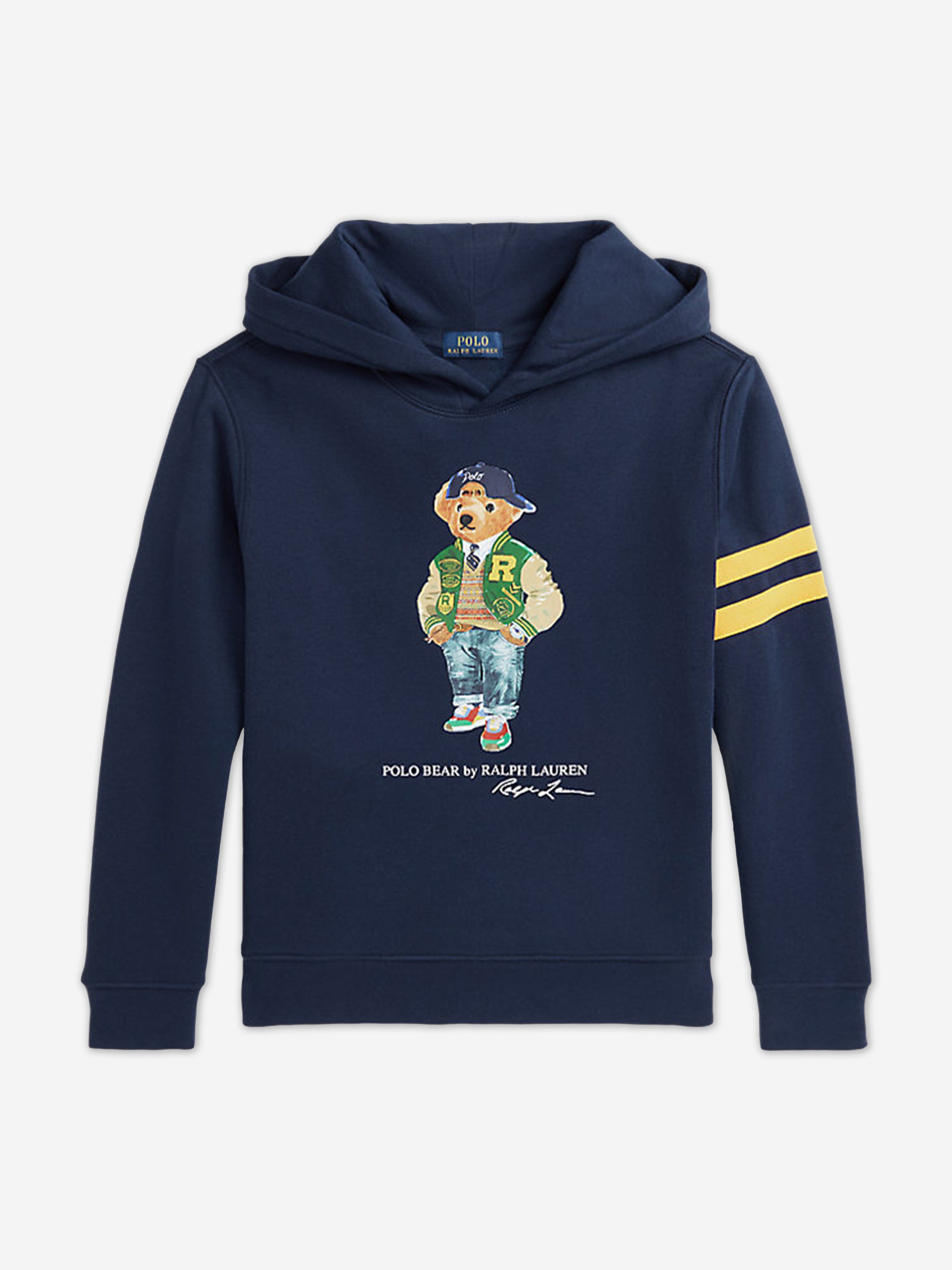 Ralph Lauren Boys Bear Hoodie in Navy