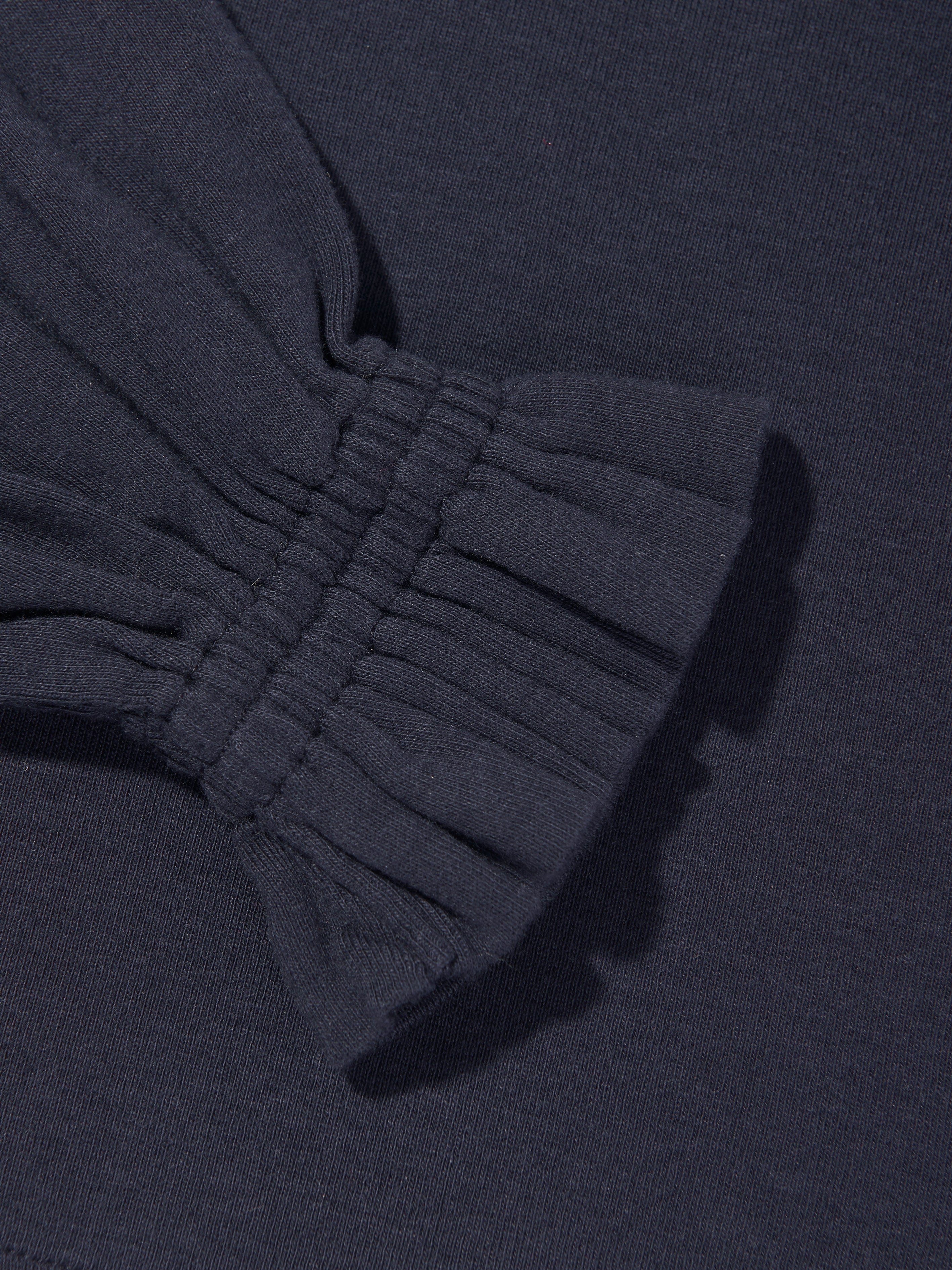 Ralph Lauren Girls Long Sleeve Ruffle T-Shirt in Navy