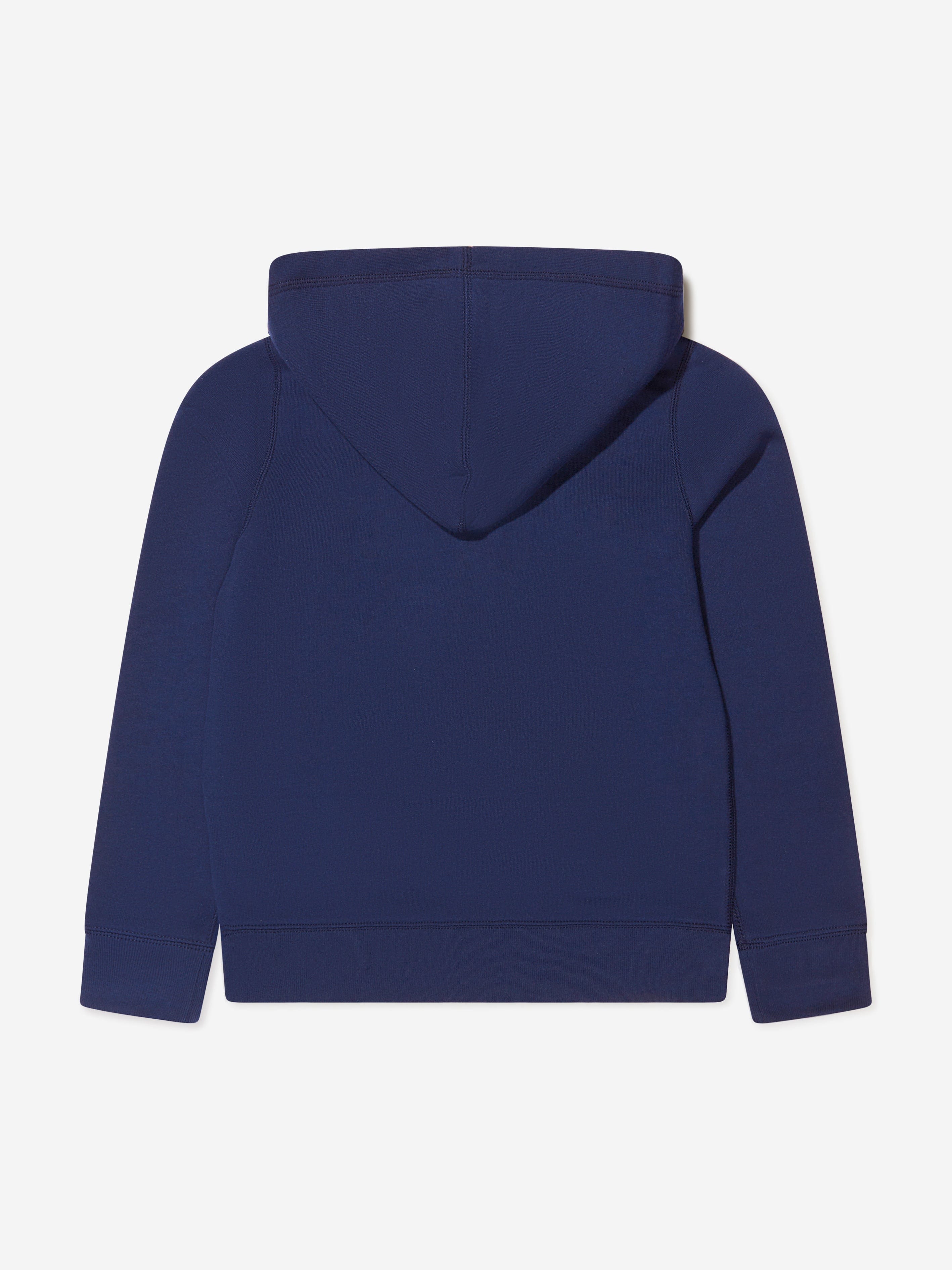 Ralph Lauren Girls Logo Zip Up Top in Navy