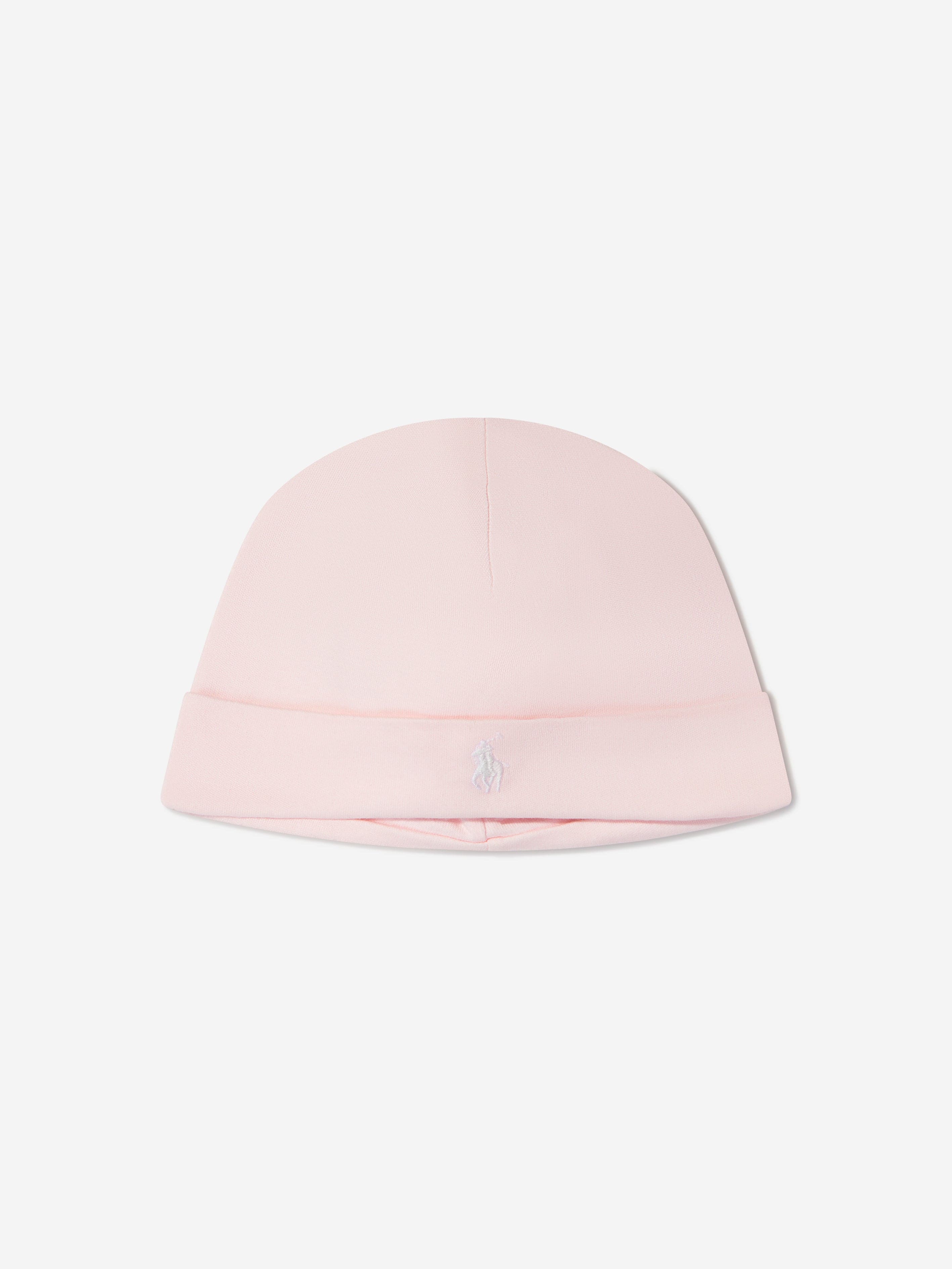 Ralph Lauren Baby Girls Logo Beanie Hat in Pink