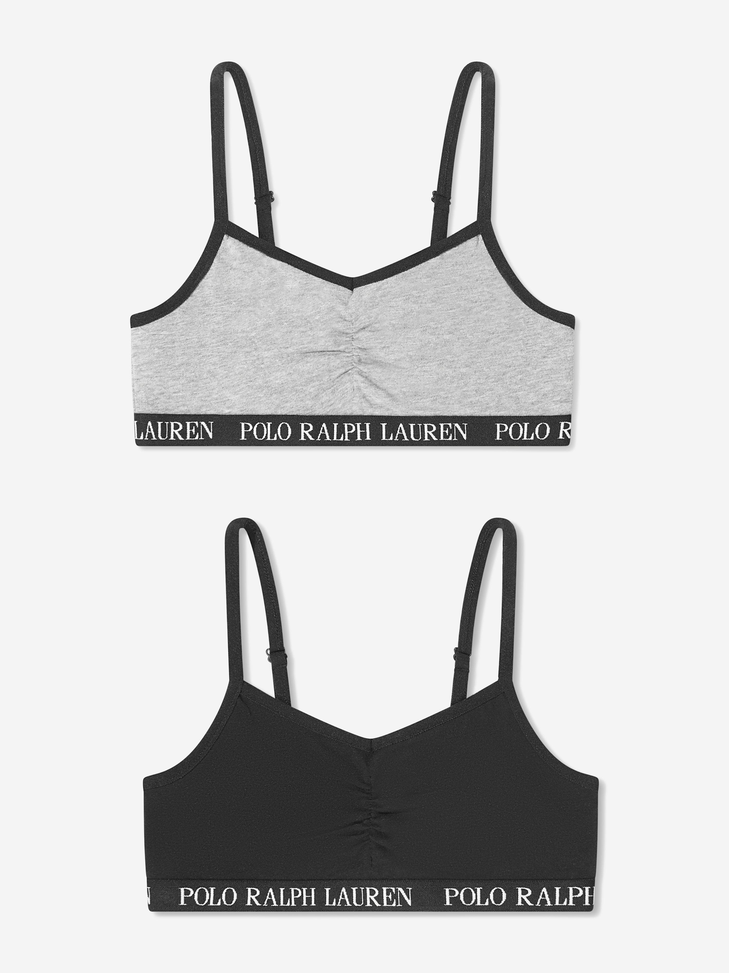 Ralph Lauren Girls 2 Pack Bralette Set in Black