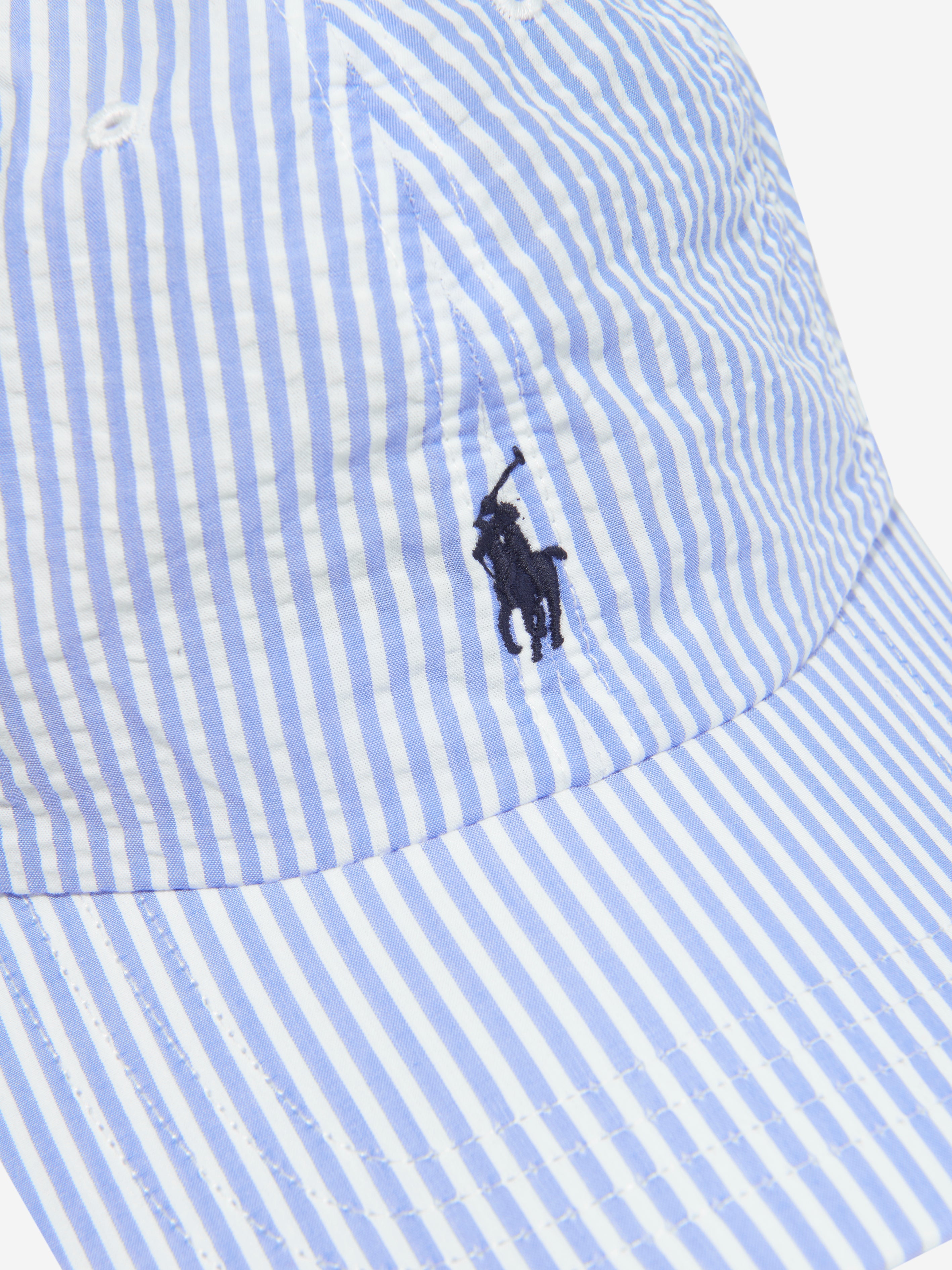 Boys Striped Logo Cap in Blue