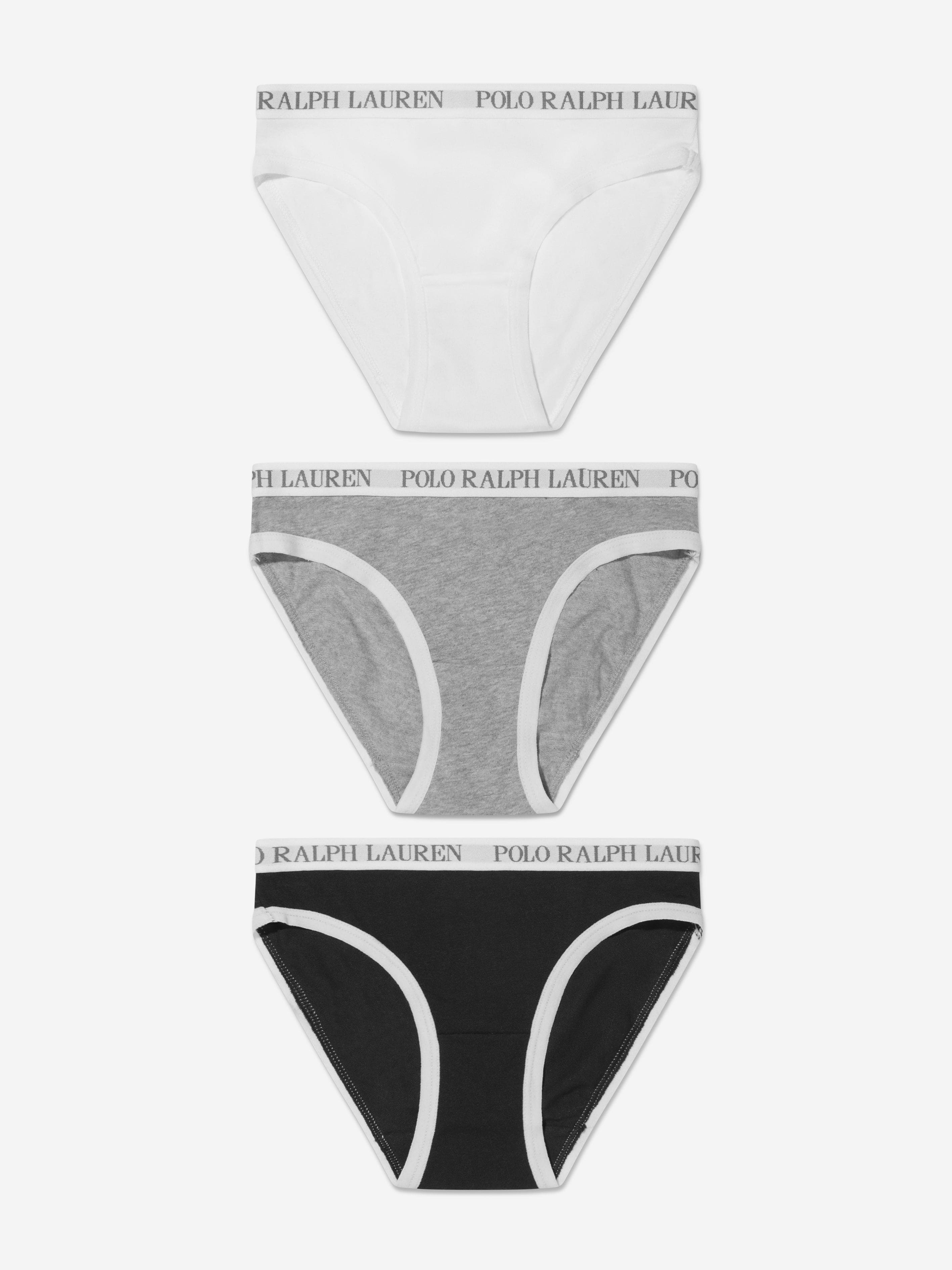 Ralph Lauren Girls 3 Pack Bikini Brief Set in White