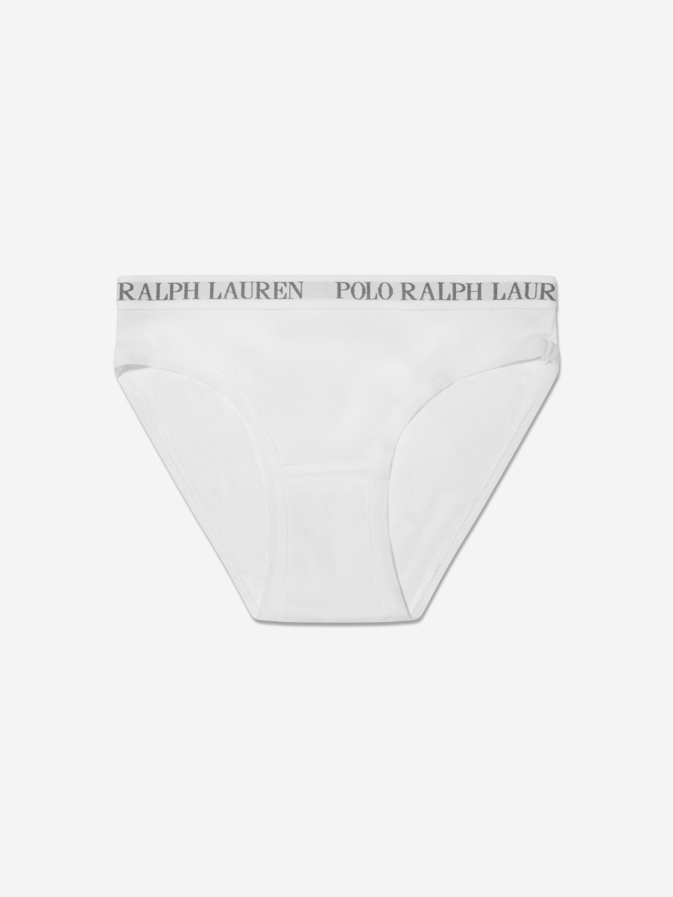 Ralph Lauren Girls 3 Pack Bikini Brief Set in White