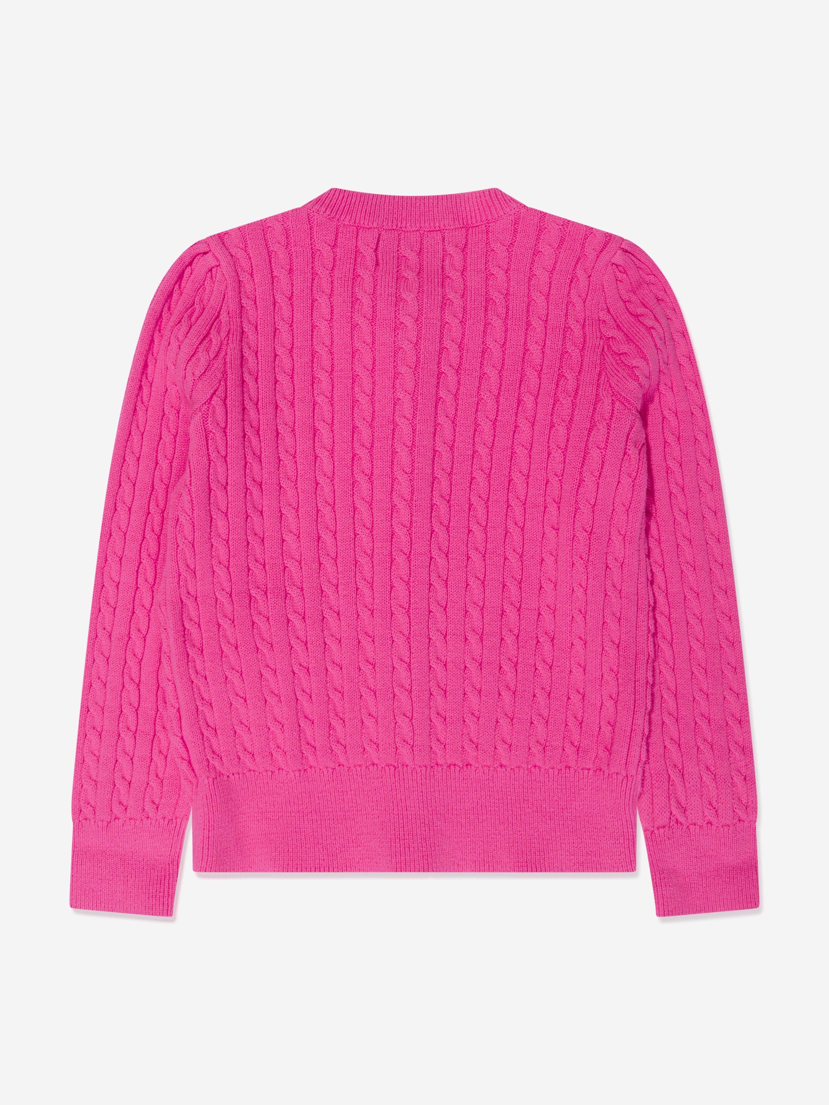 Girls Mini Cable Knit Cardigan in Pink
