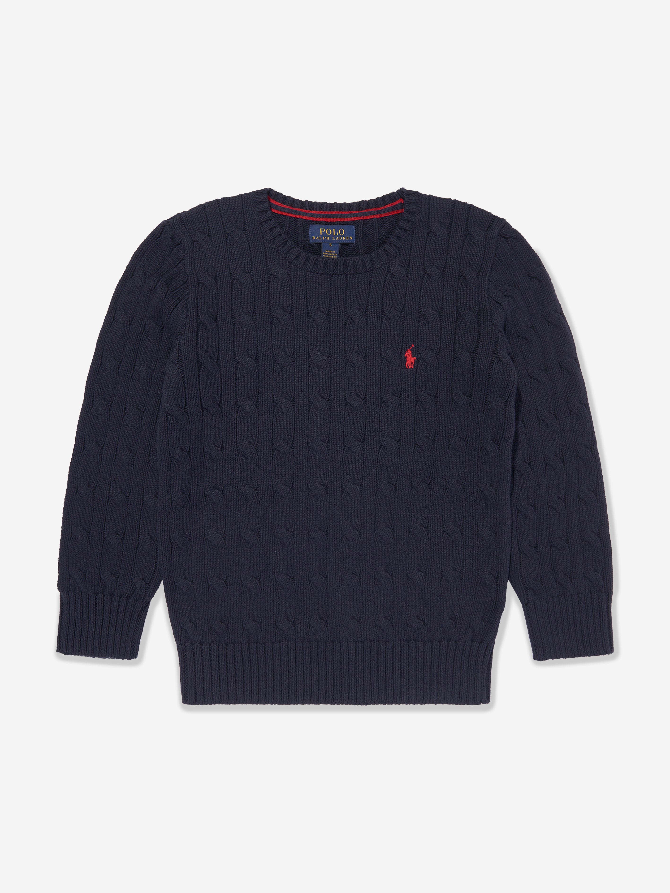 Boys Cable Knit Jumper in Navy