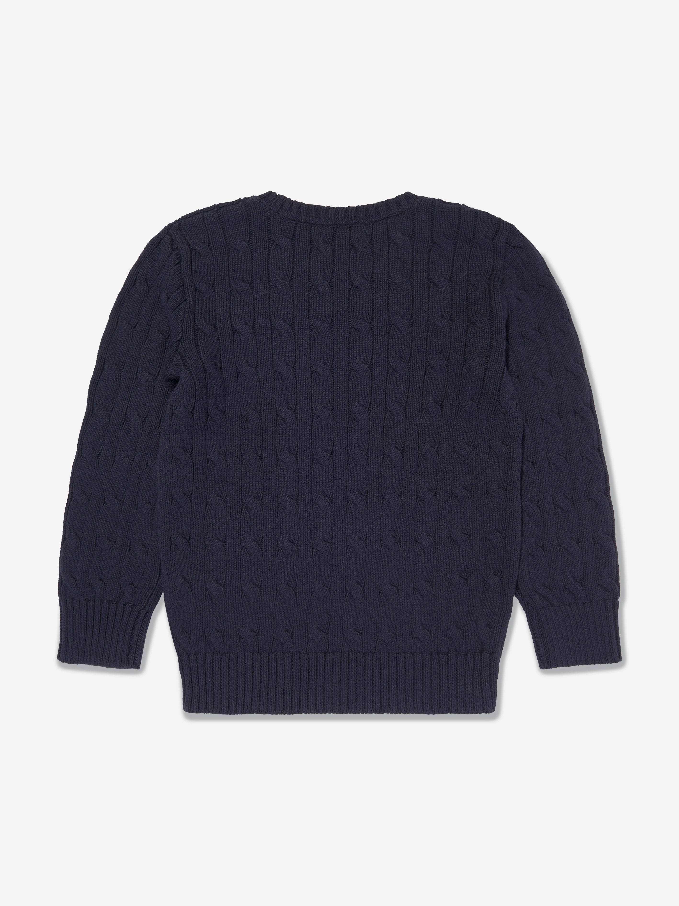 Boys Cable Knit Jumper in Navy