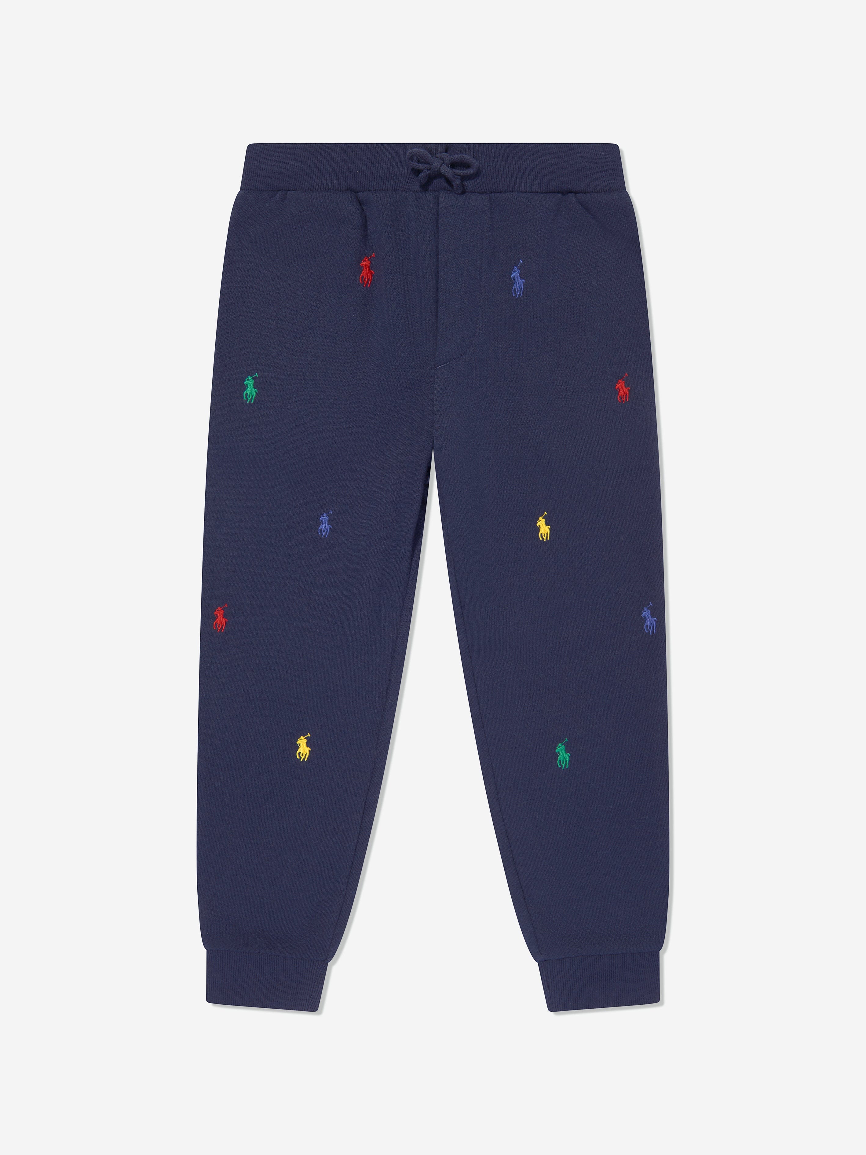 Ralph Lauren Boys Multi Logo Joggers in Navy