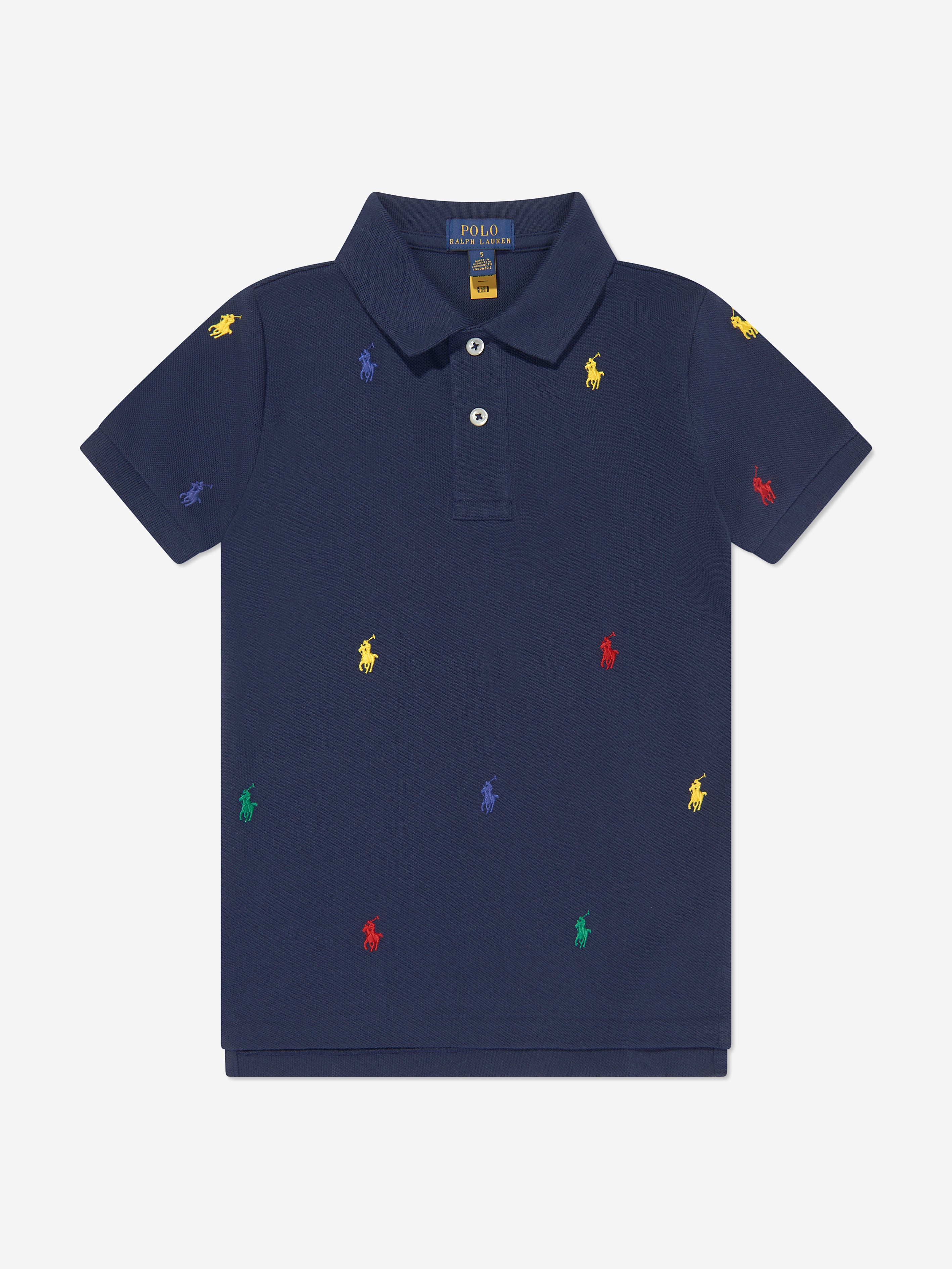 Boys Logo Polo Shirt in Navy