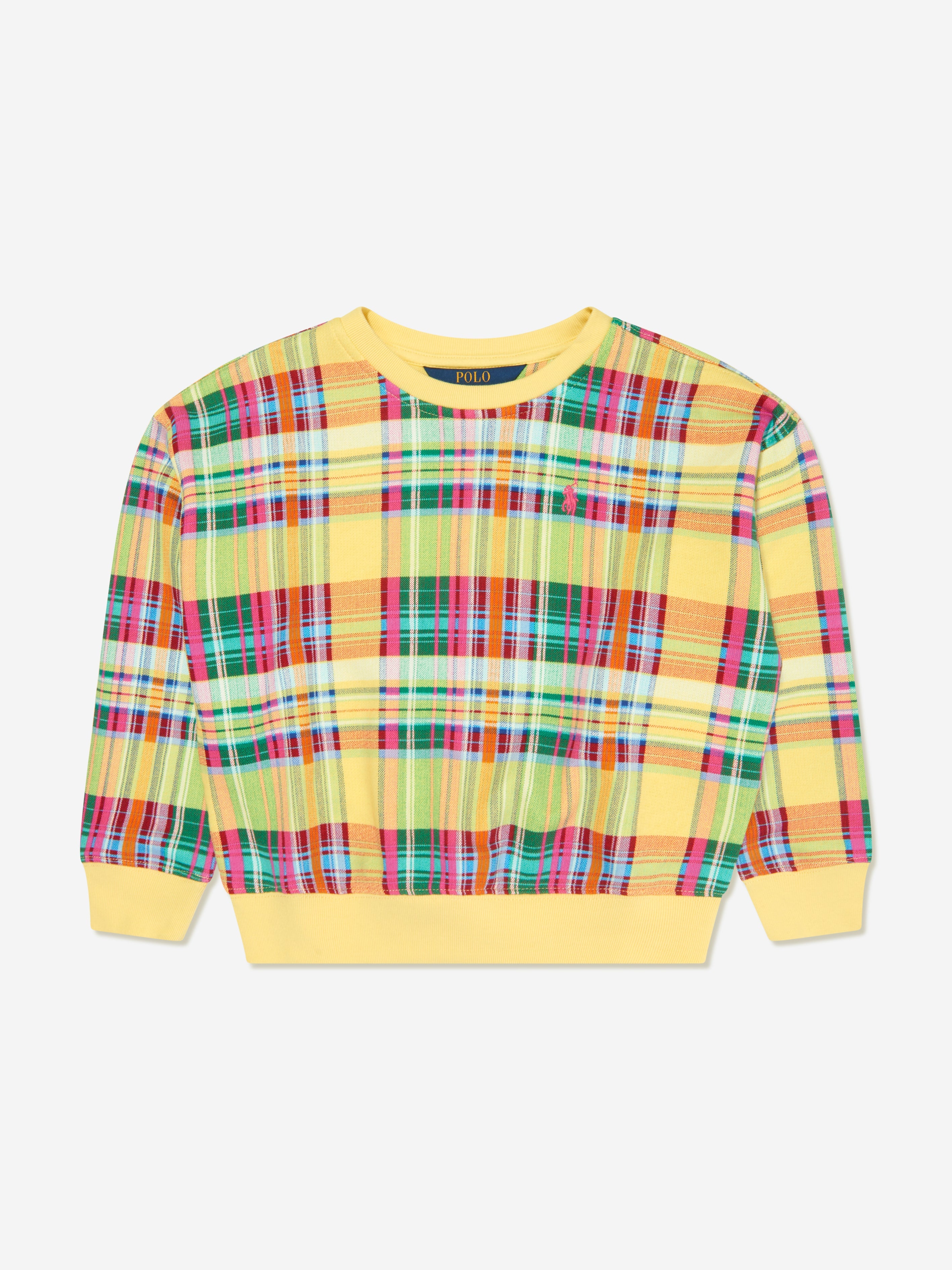 Girls Plaid Sweatshirt in Multicolour