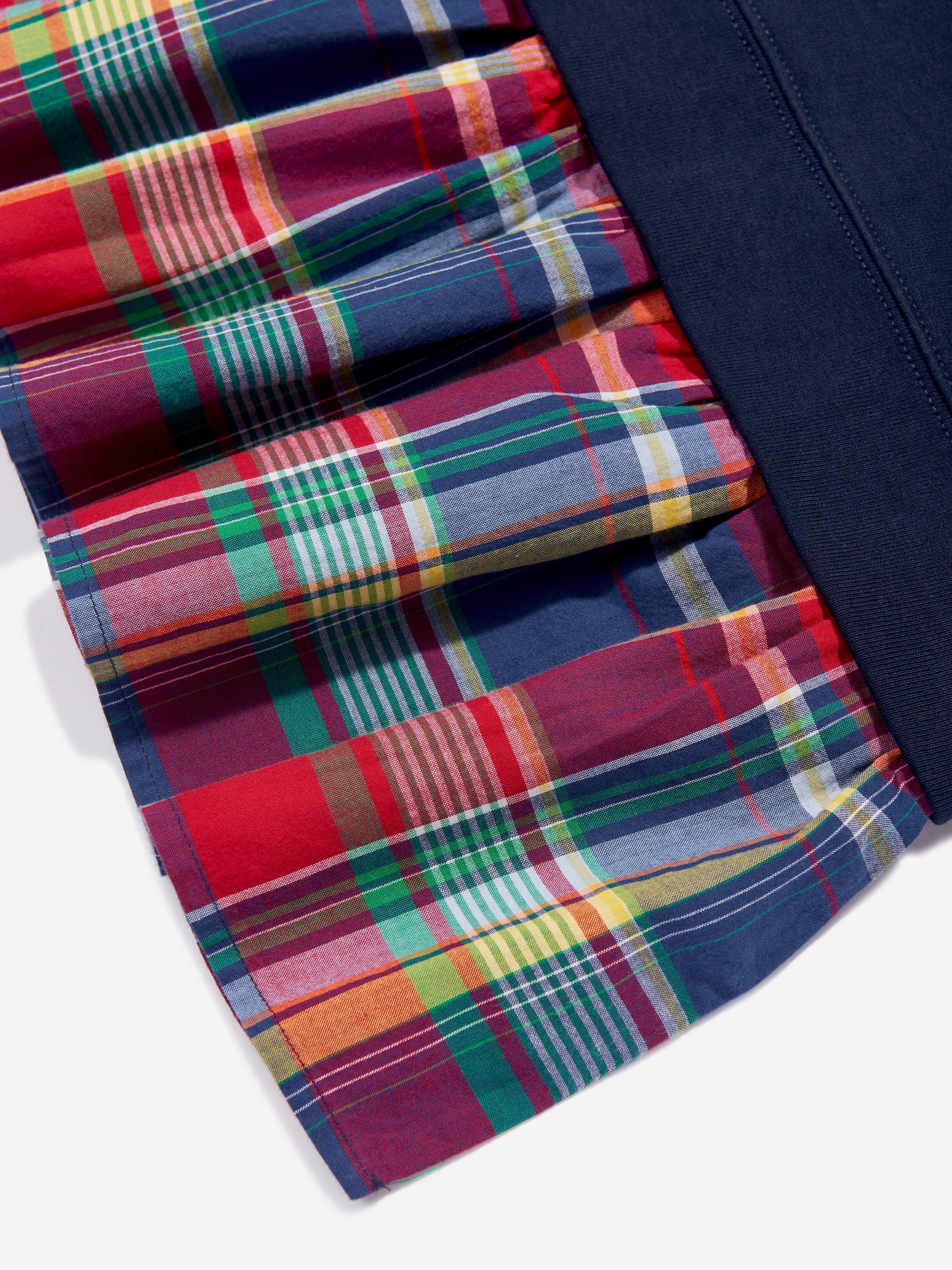 Girls Ruffle Sweater Dress in Navy