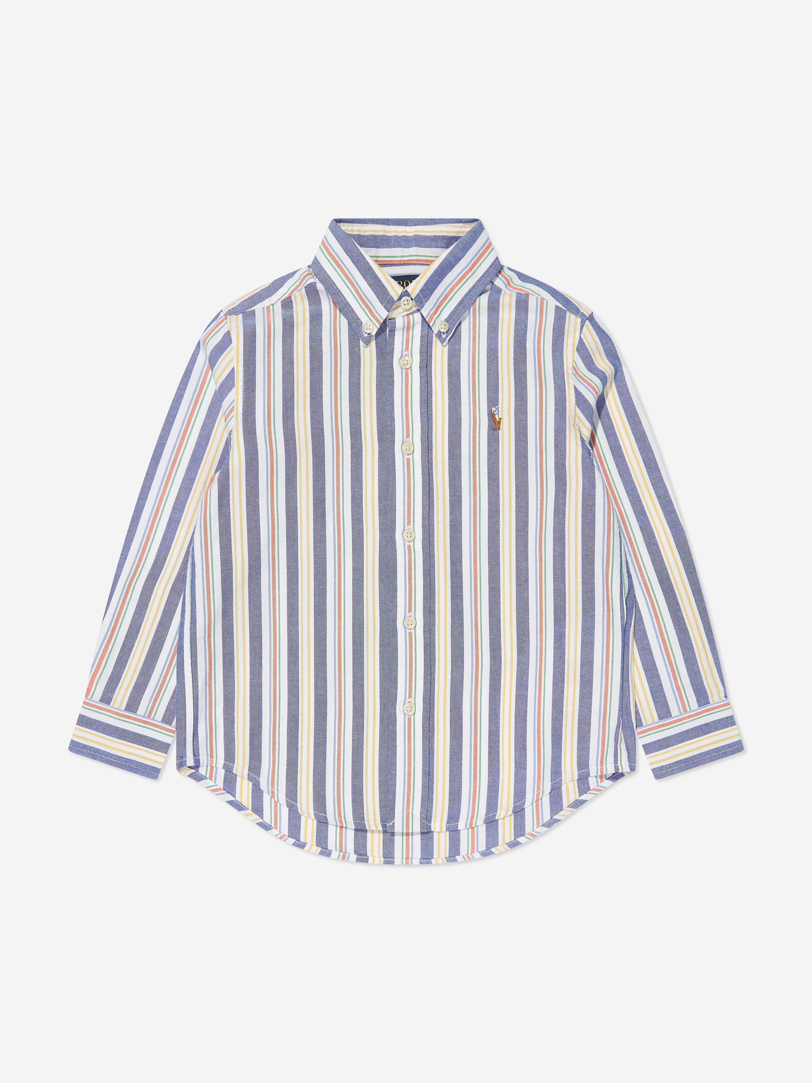 Boys Striped Oxford Shirt in Blue