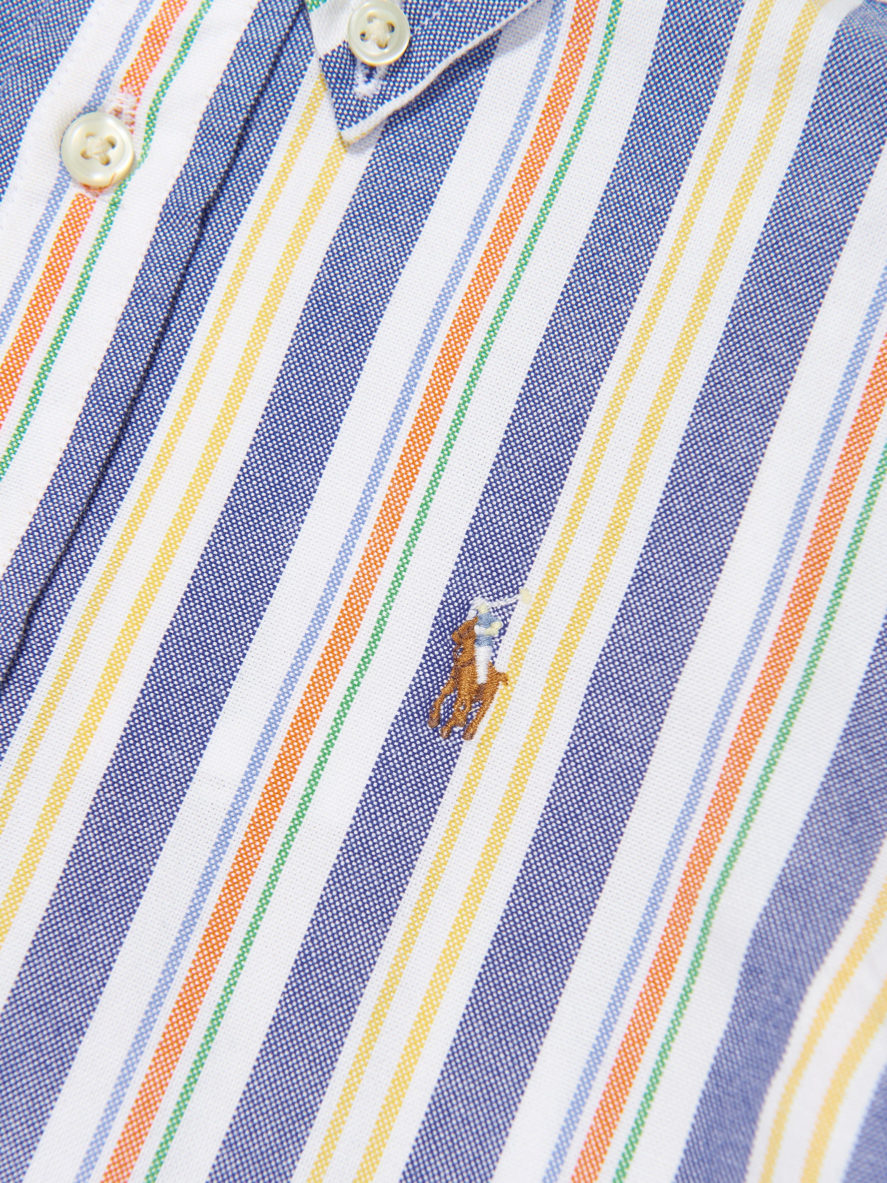 Boys Striped Oxford Shirt in Blue