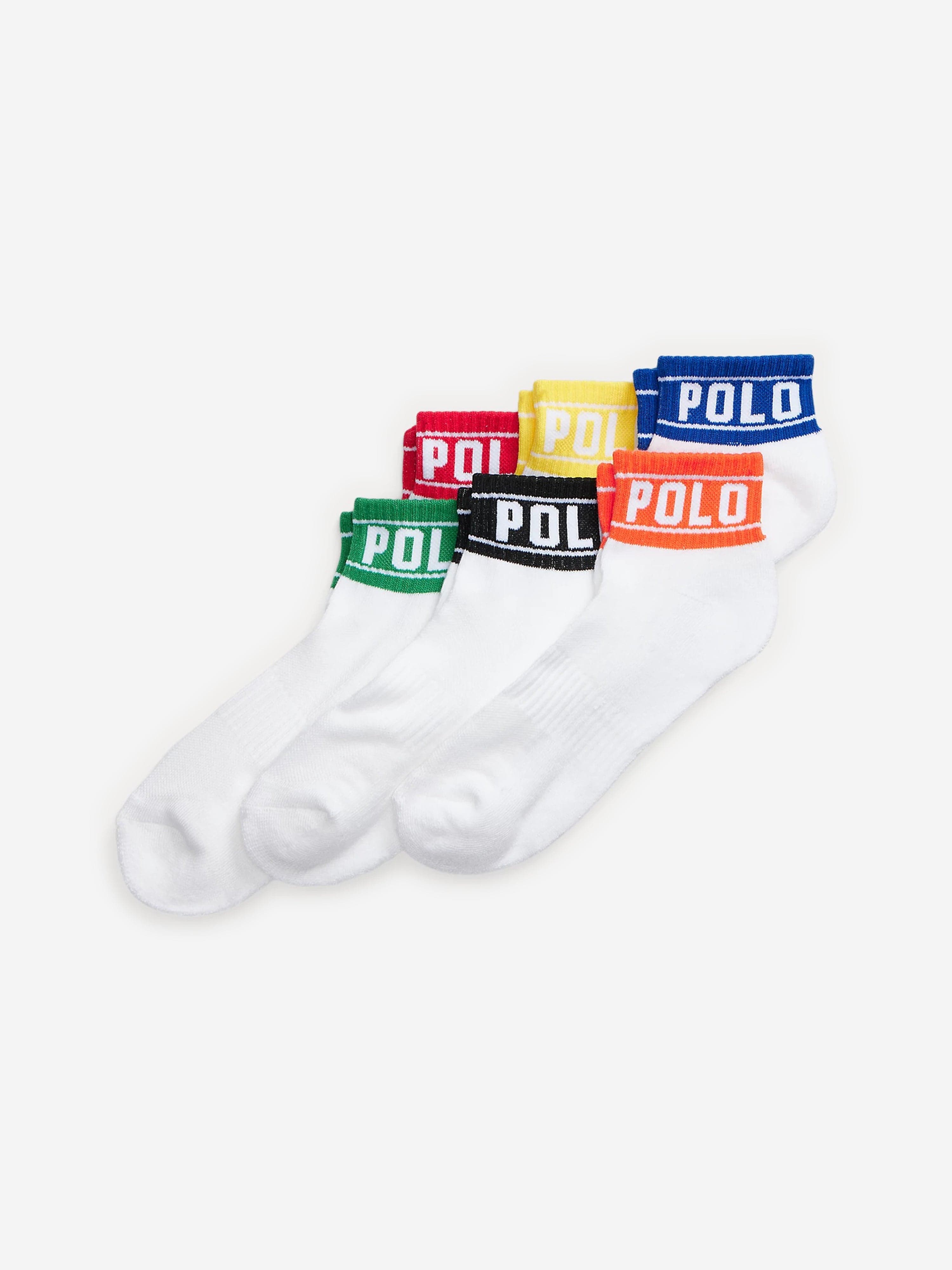Ralph Lauren Boys Polo Stripe 6 Pack Socks Set in Multicolour