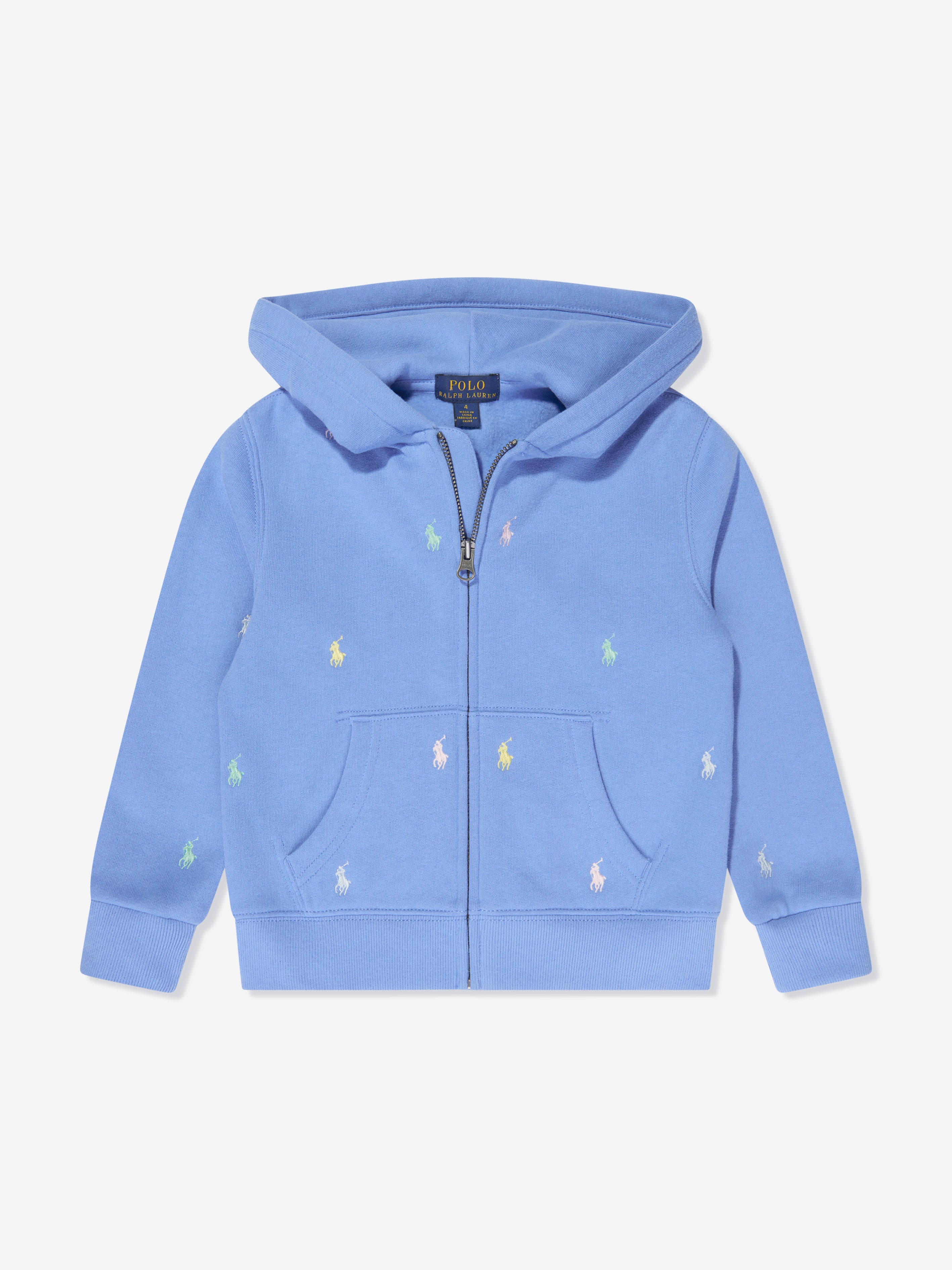 Boys Logo Zip Up Top in Blue