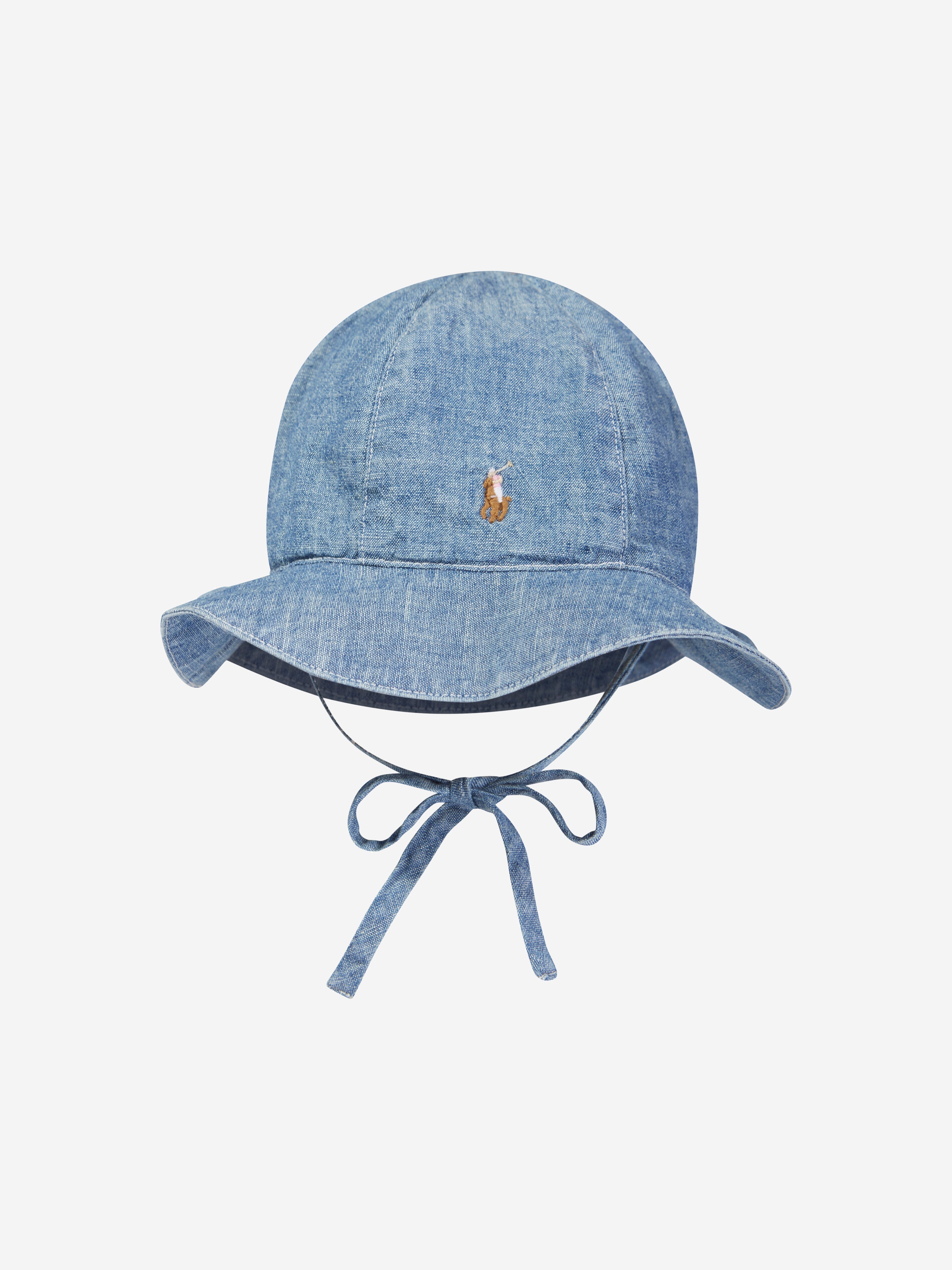 Baby Girls Chambray Sun Hat in Blue