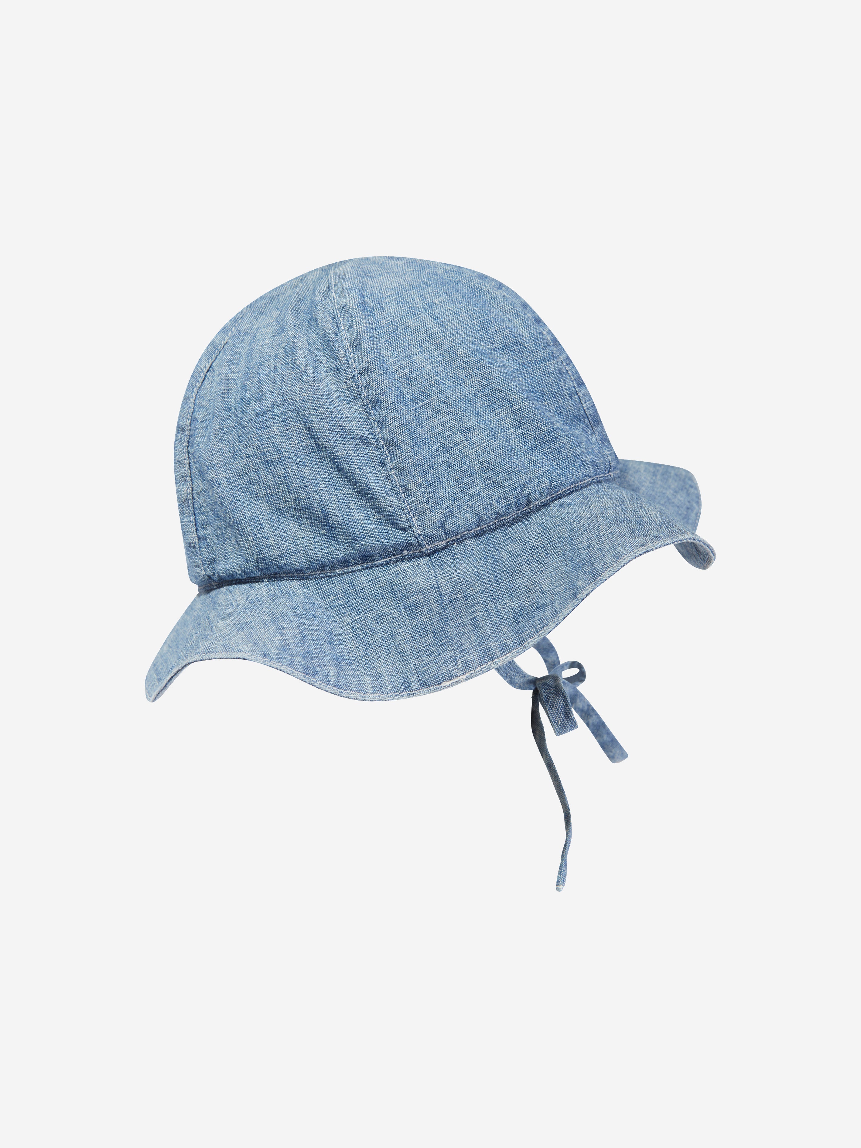 Baby Girls Chambray Sun Hat in Blue