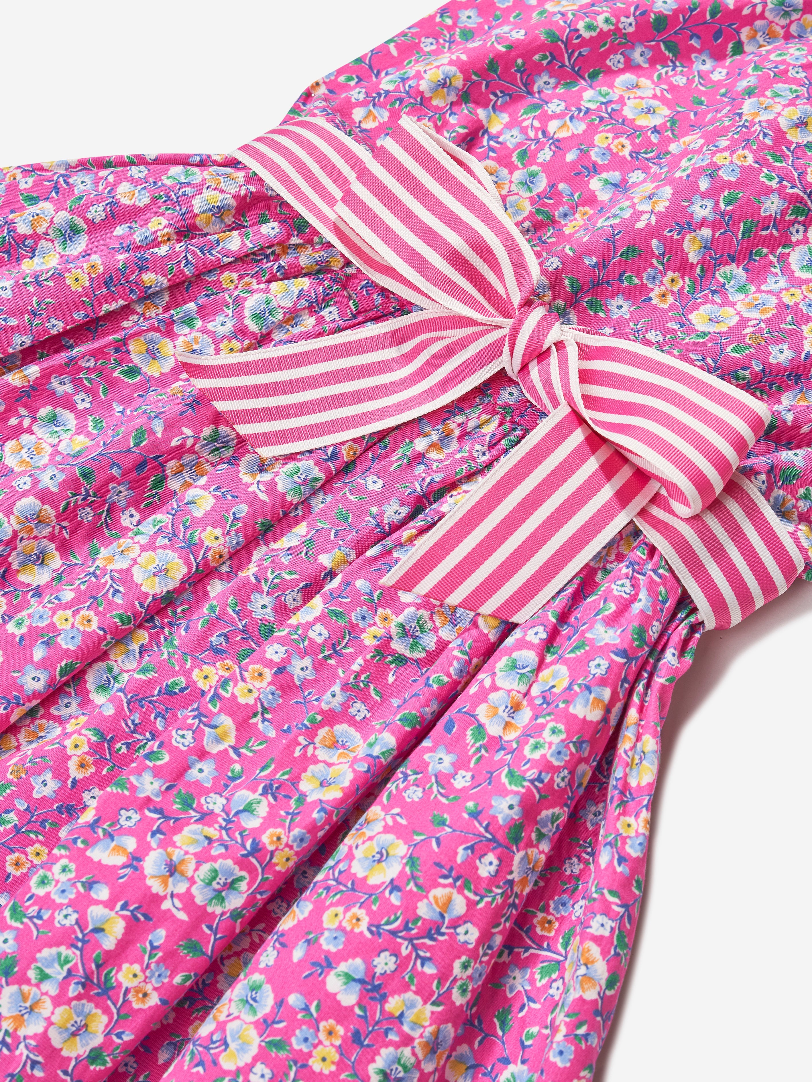Girls Floral Fit And Flare Dress in Pink
