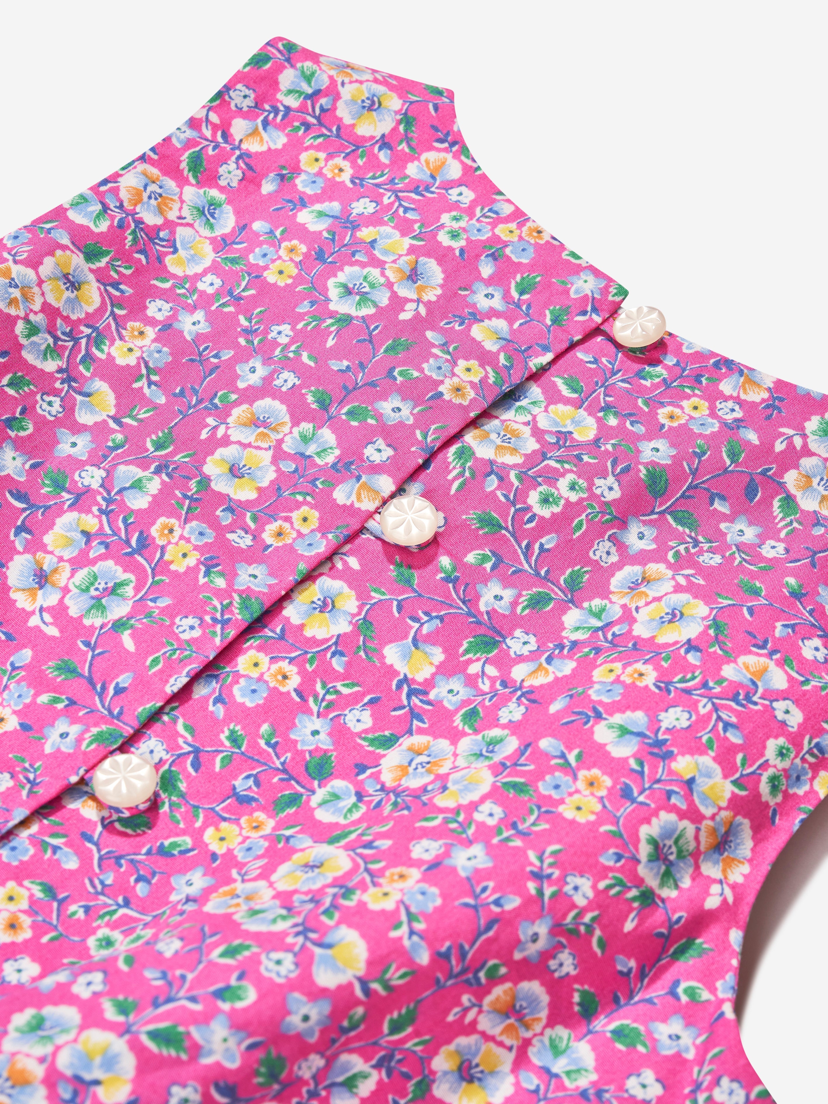 Girls Floral Fit And Flare Dress in Pink