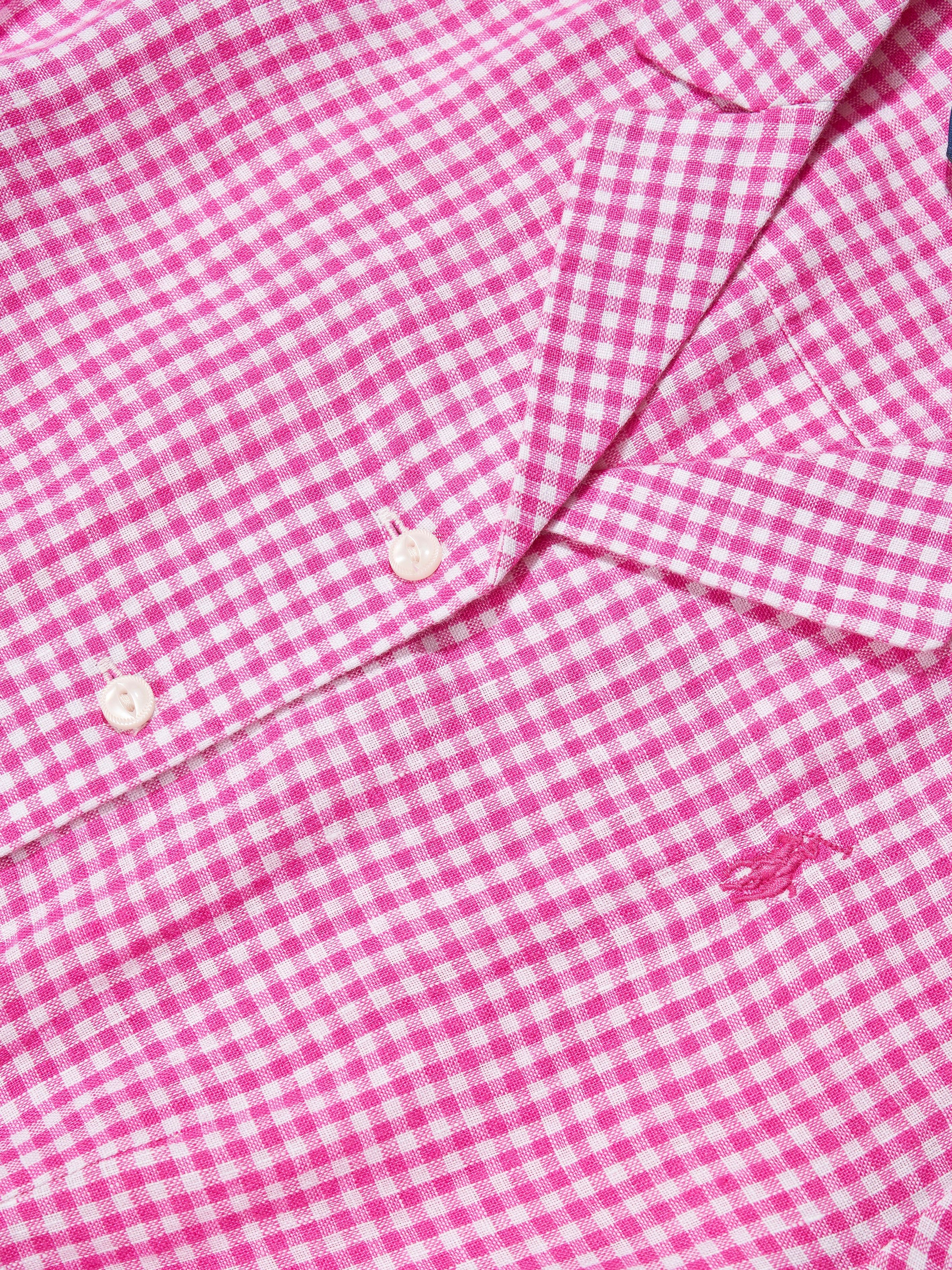 Girls Gingham Shirt Dress in Pink
