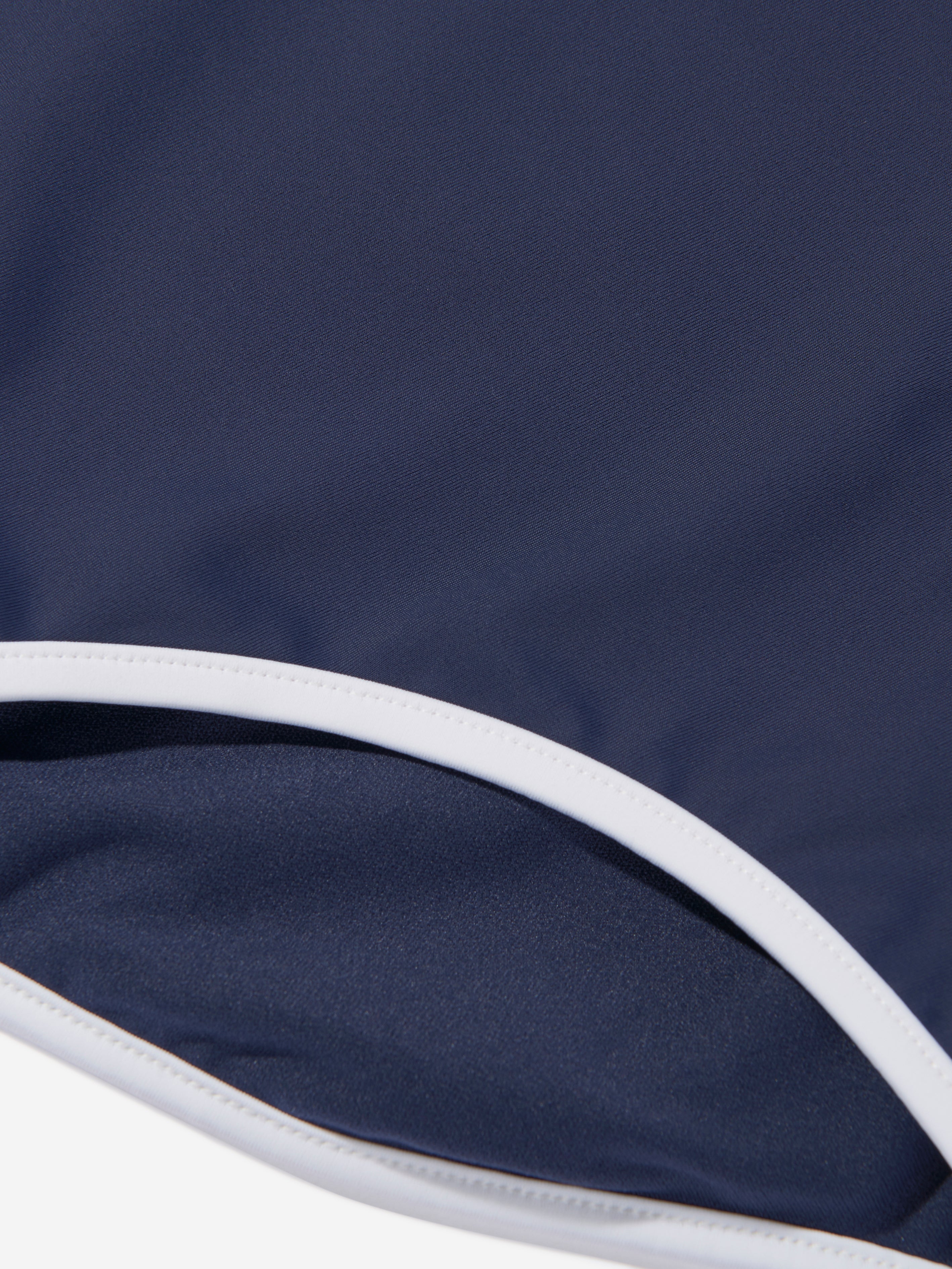 Girls Embroidered Bear Swimsuit in Navy