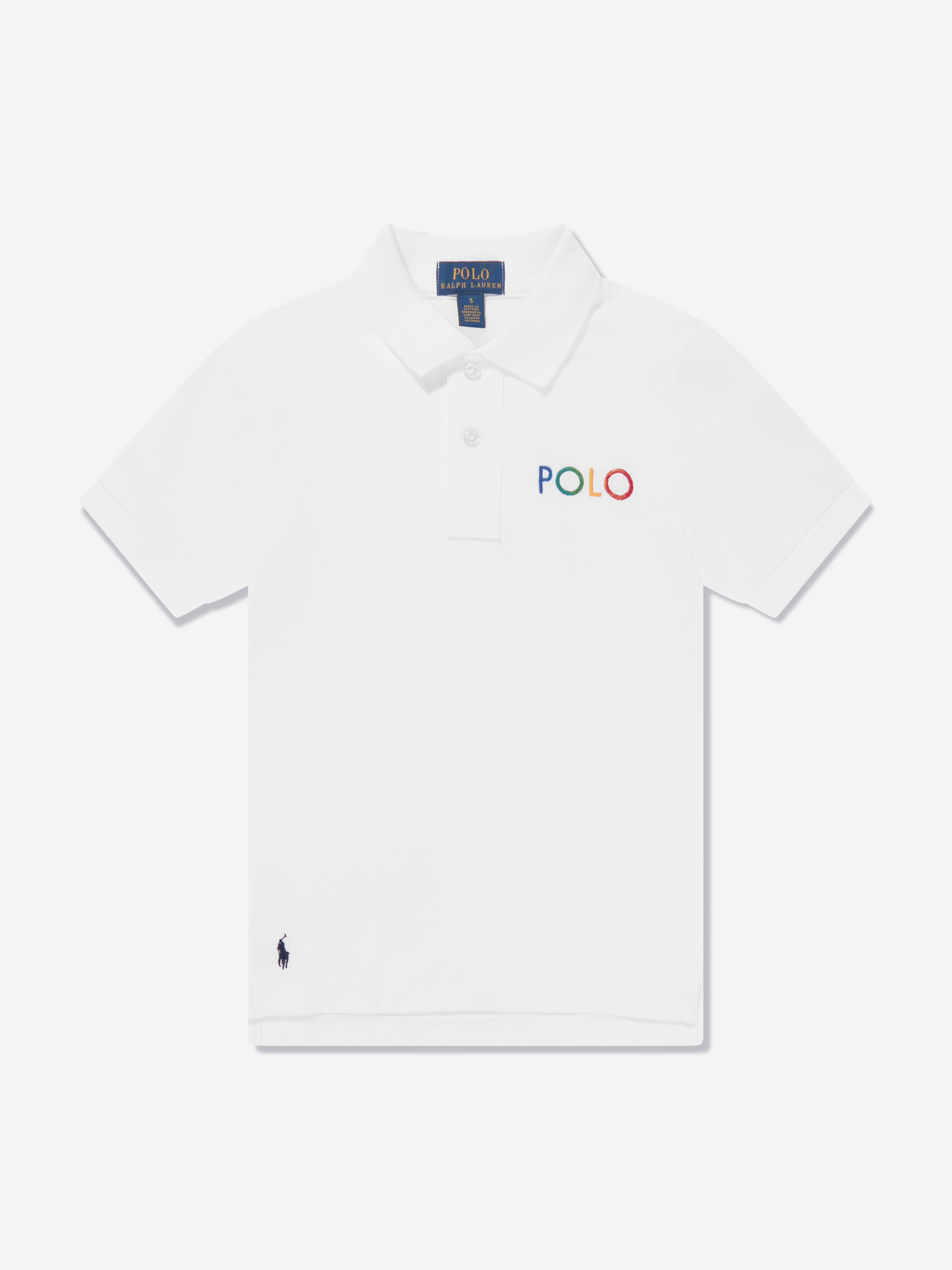 Boys Logo Polo Shirt in White