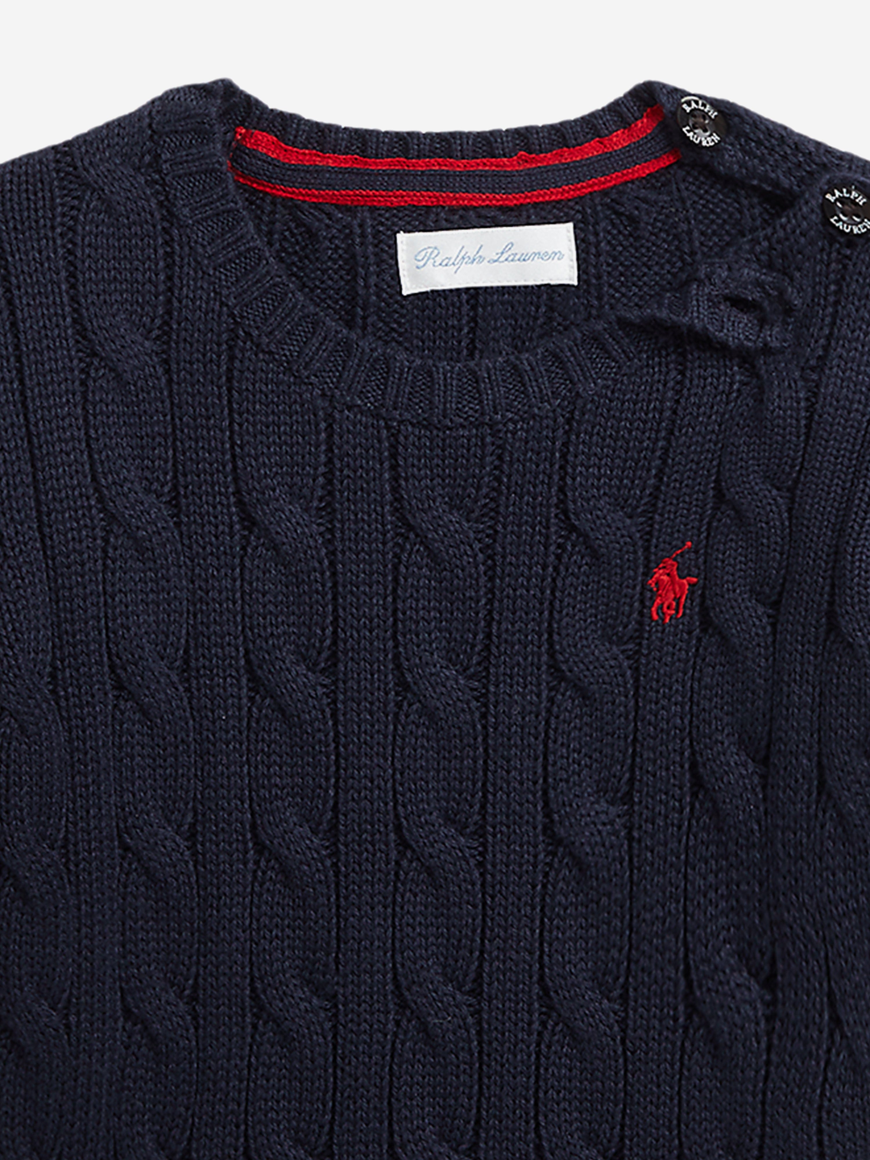 Baby Boys Cable Knit Jumper in Navy