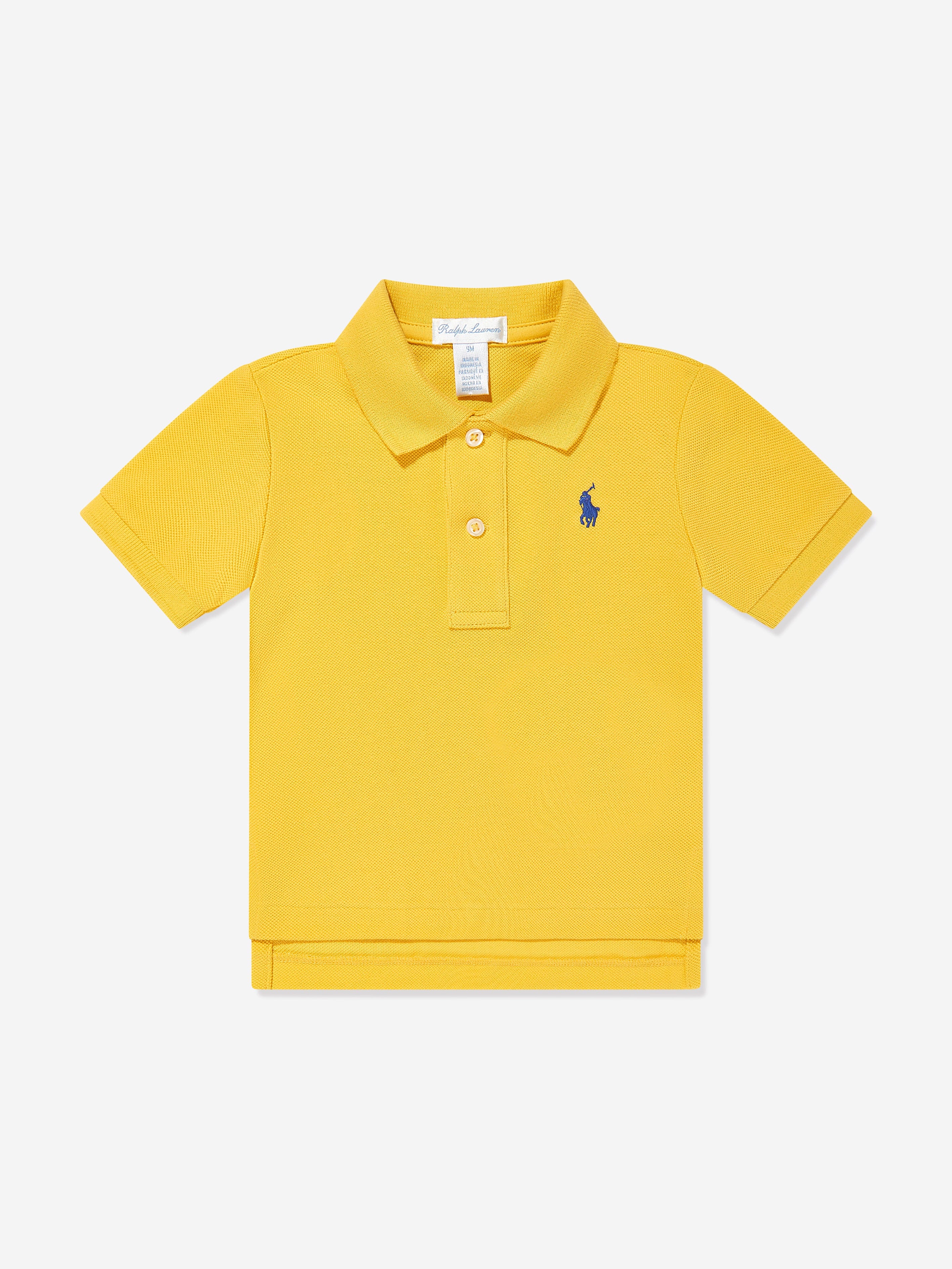 Baby Boys Logo Polo Shirt in Yellow