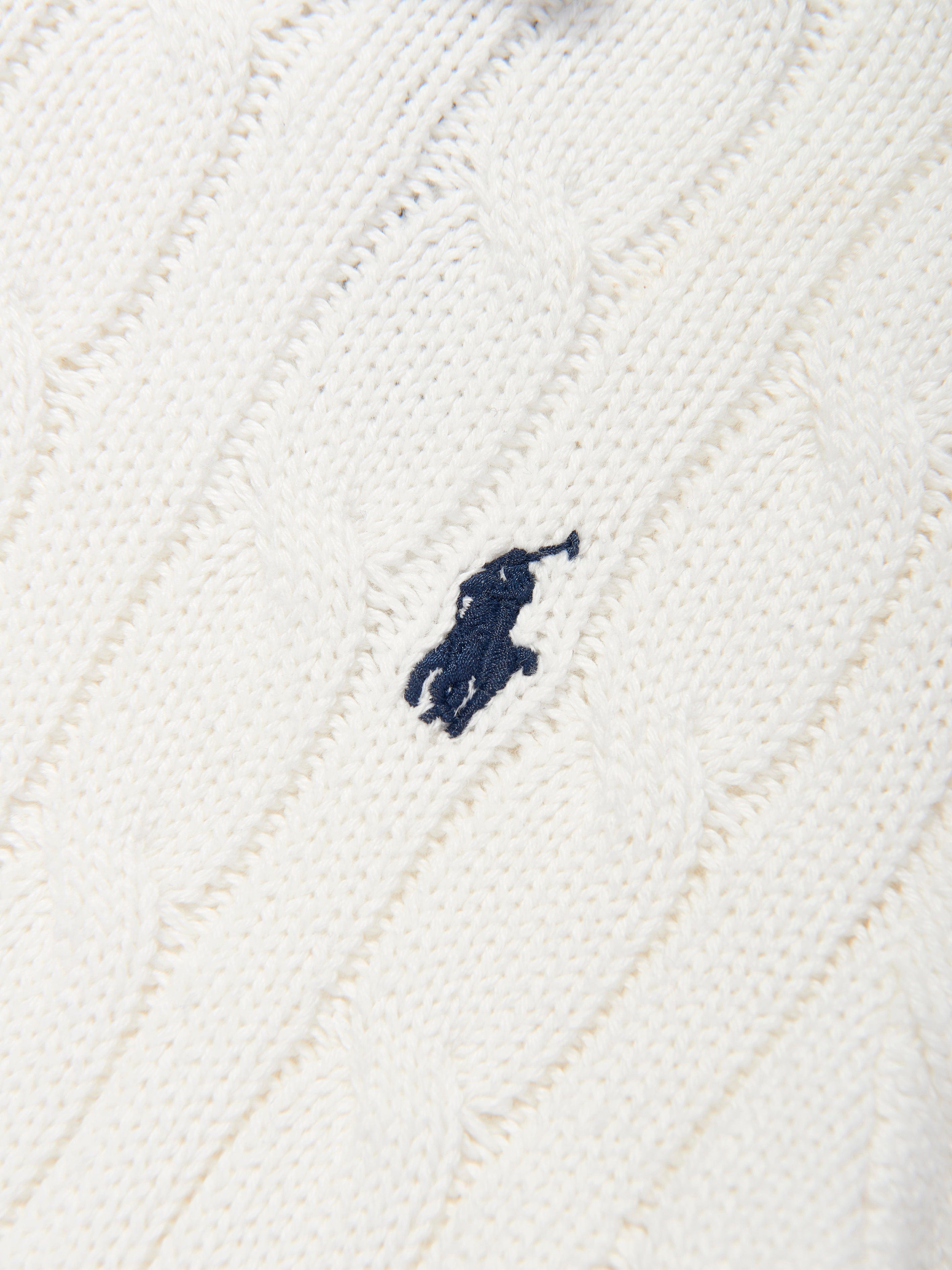 Boys Half Zip Jumper in White