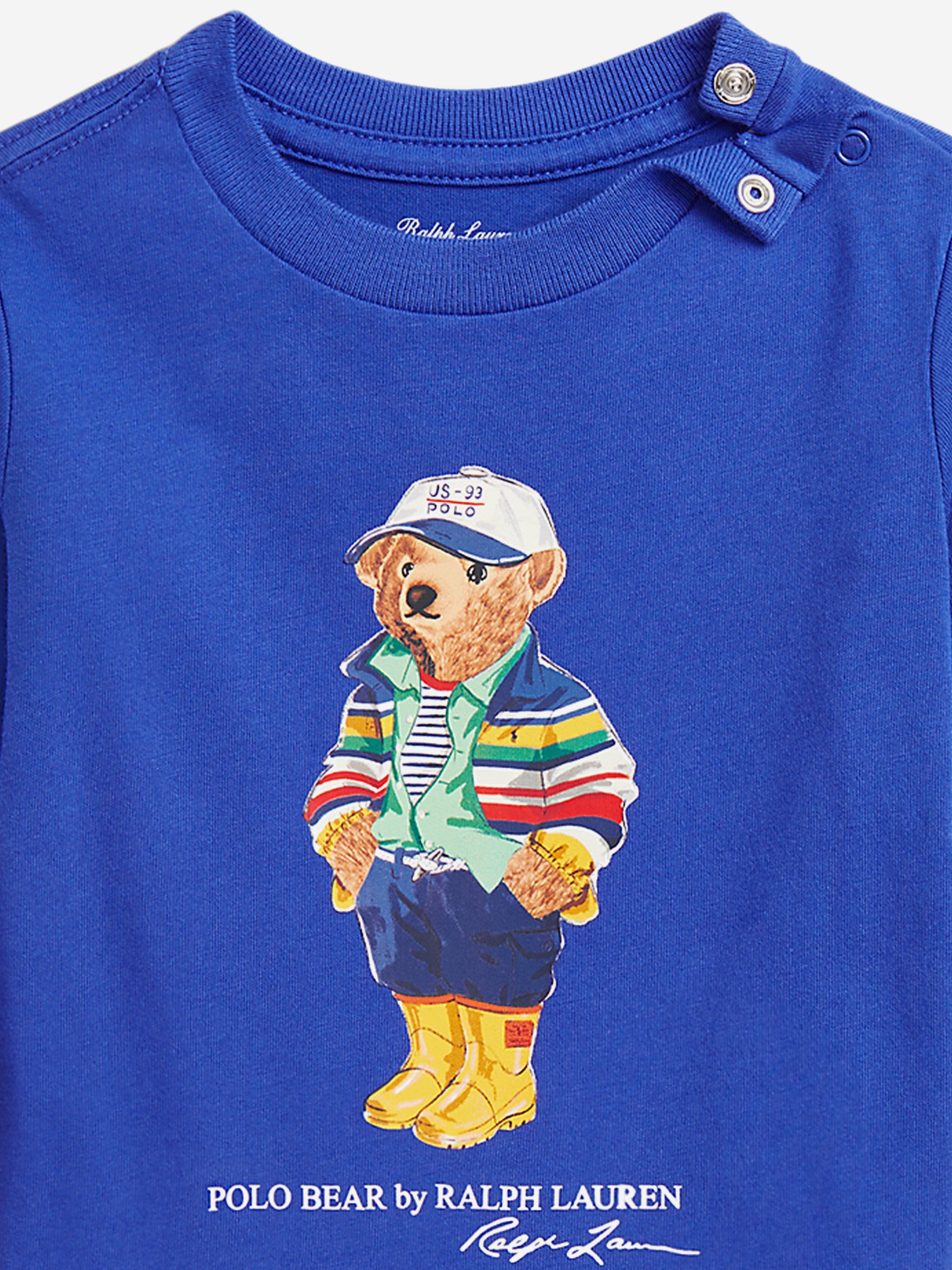 Baby Boys Bear Long Sleeve T-Shirt in Blue