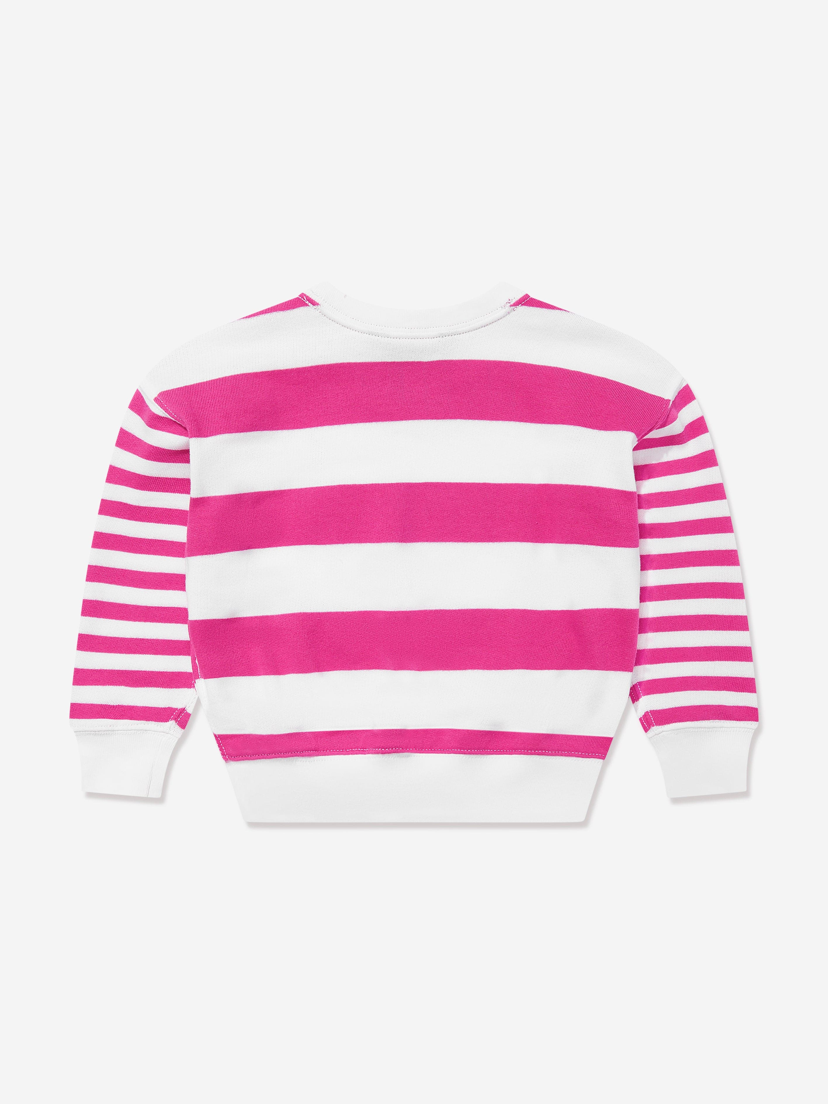 Girls Striped Bubble Sweatshirt in Pink
