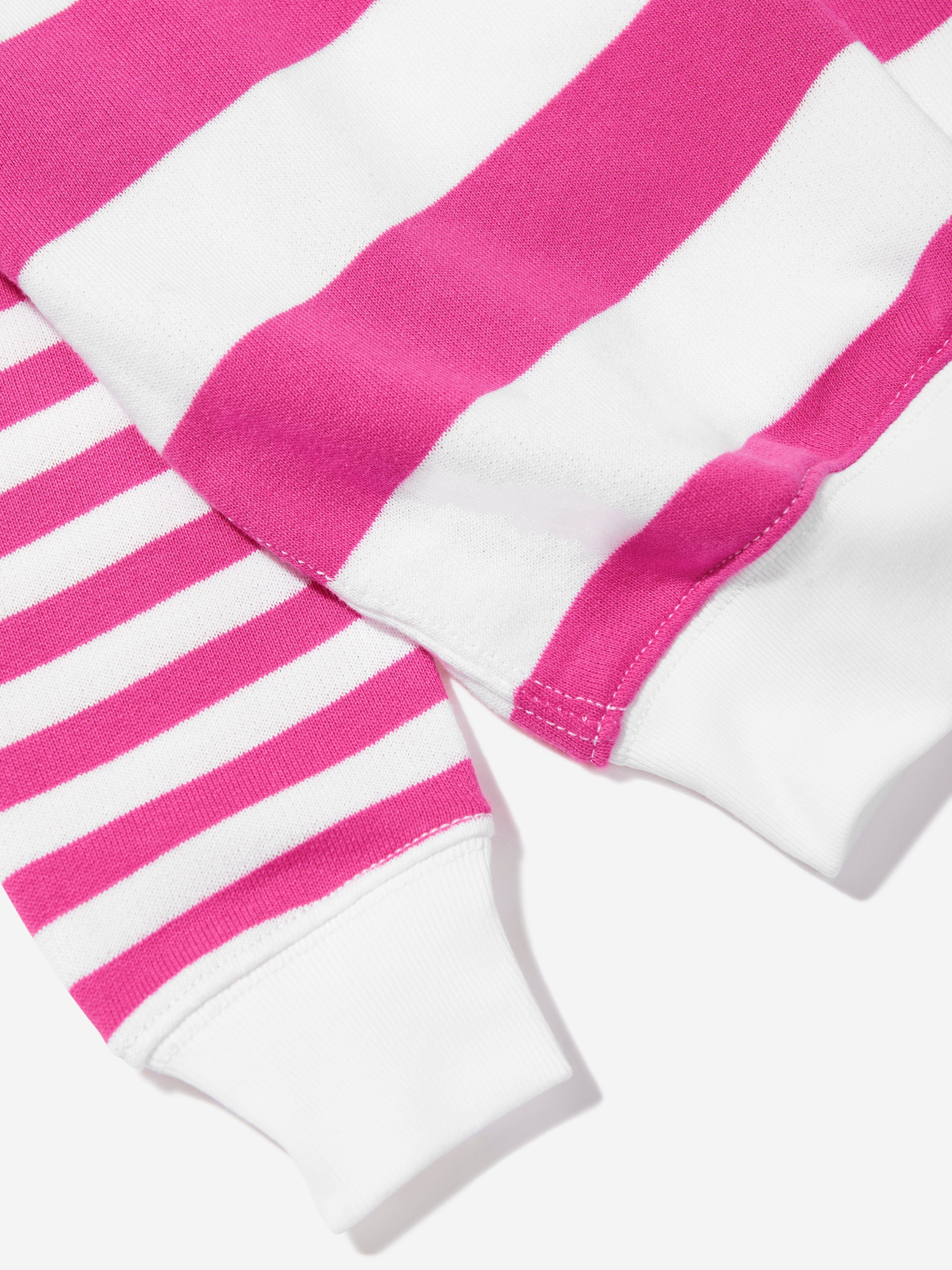 Girls Striped Bubble Sweatshirt in Pink