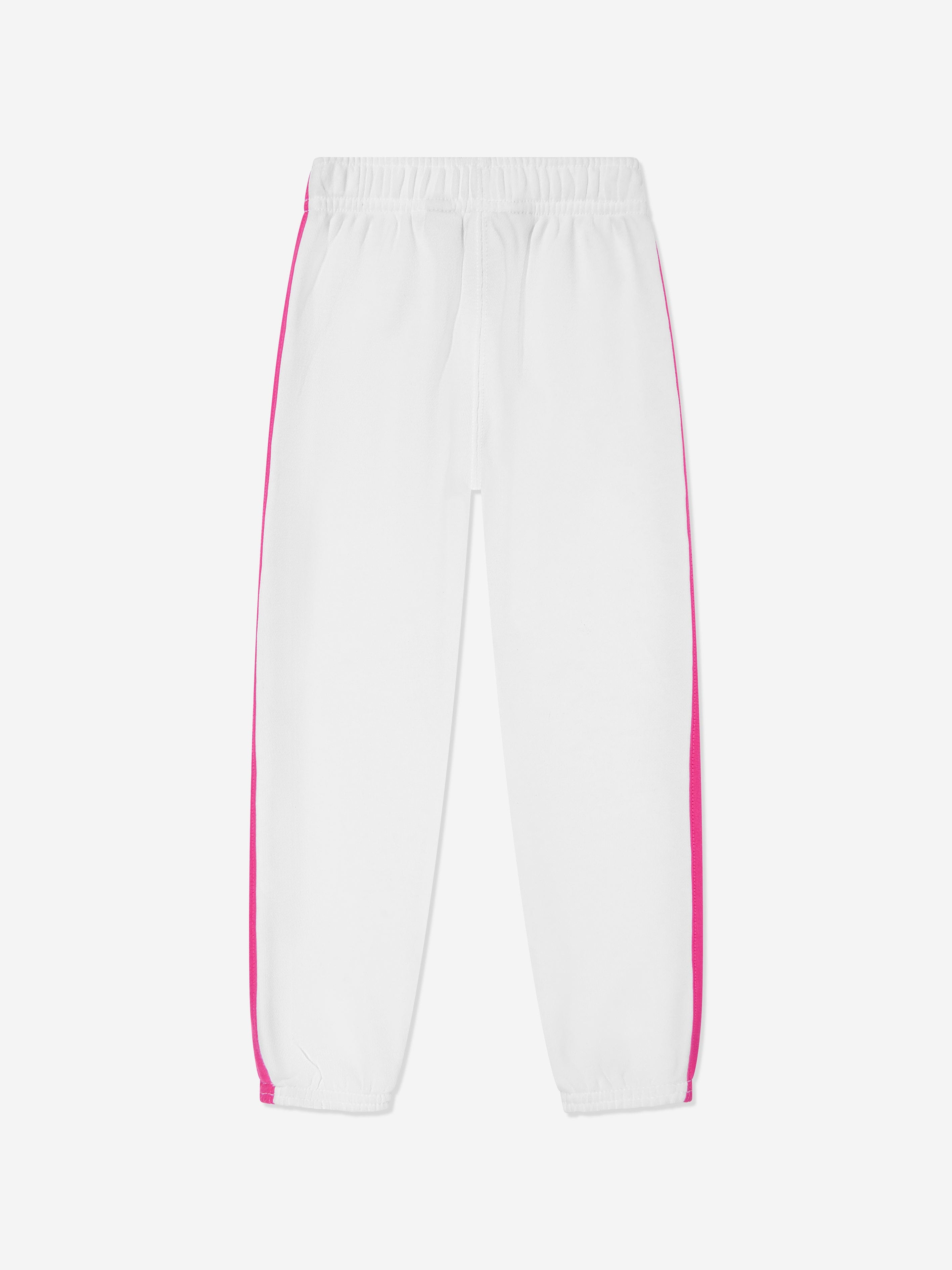 Girls Side Stripe Joggers in White