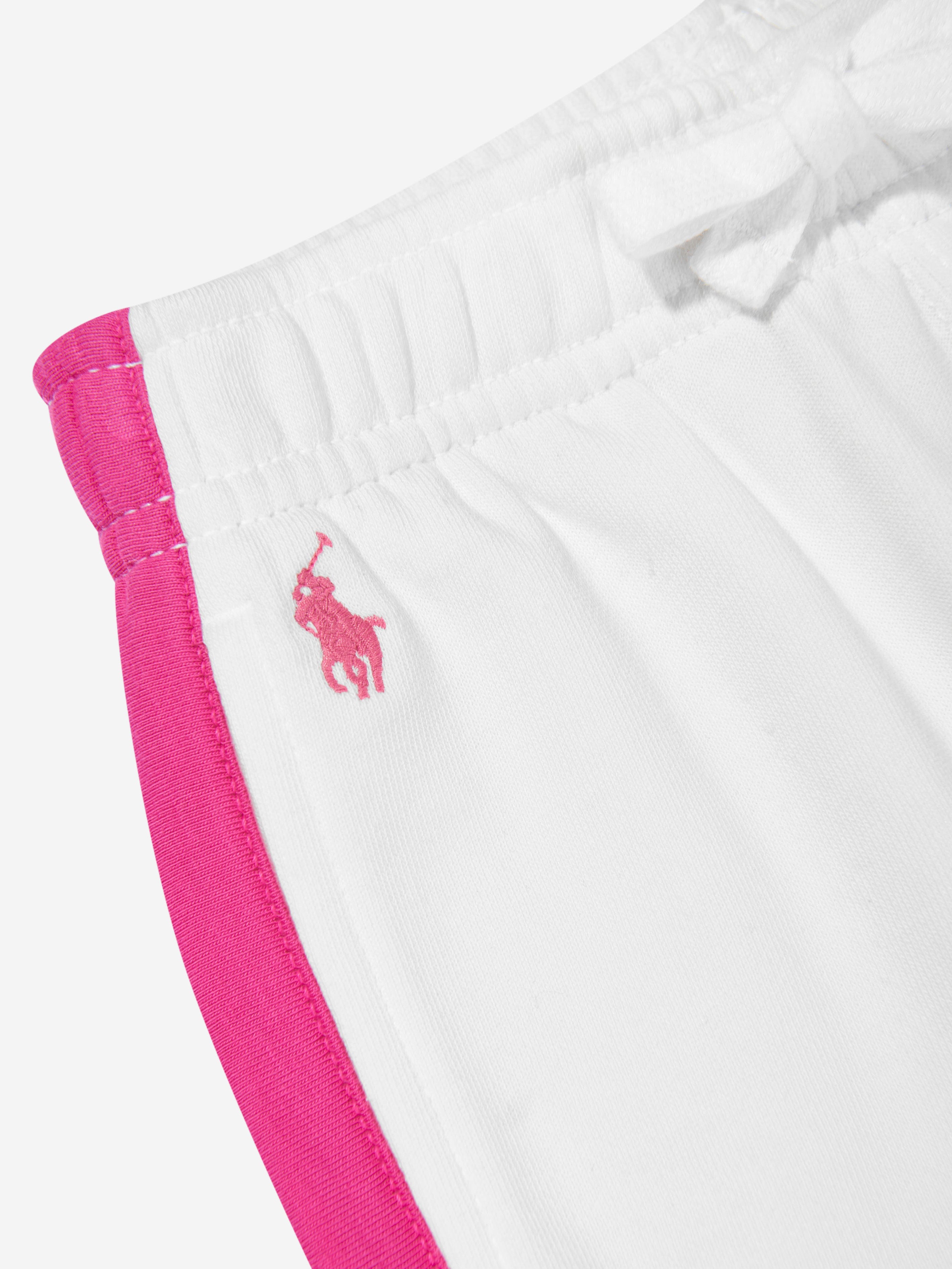 Girls Side Stripe Joggers in White