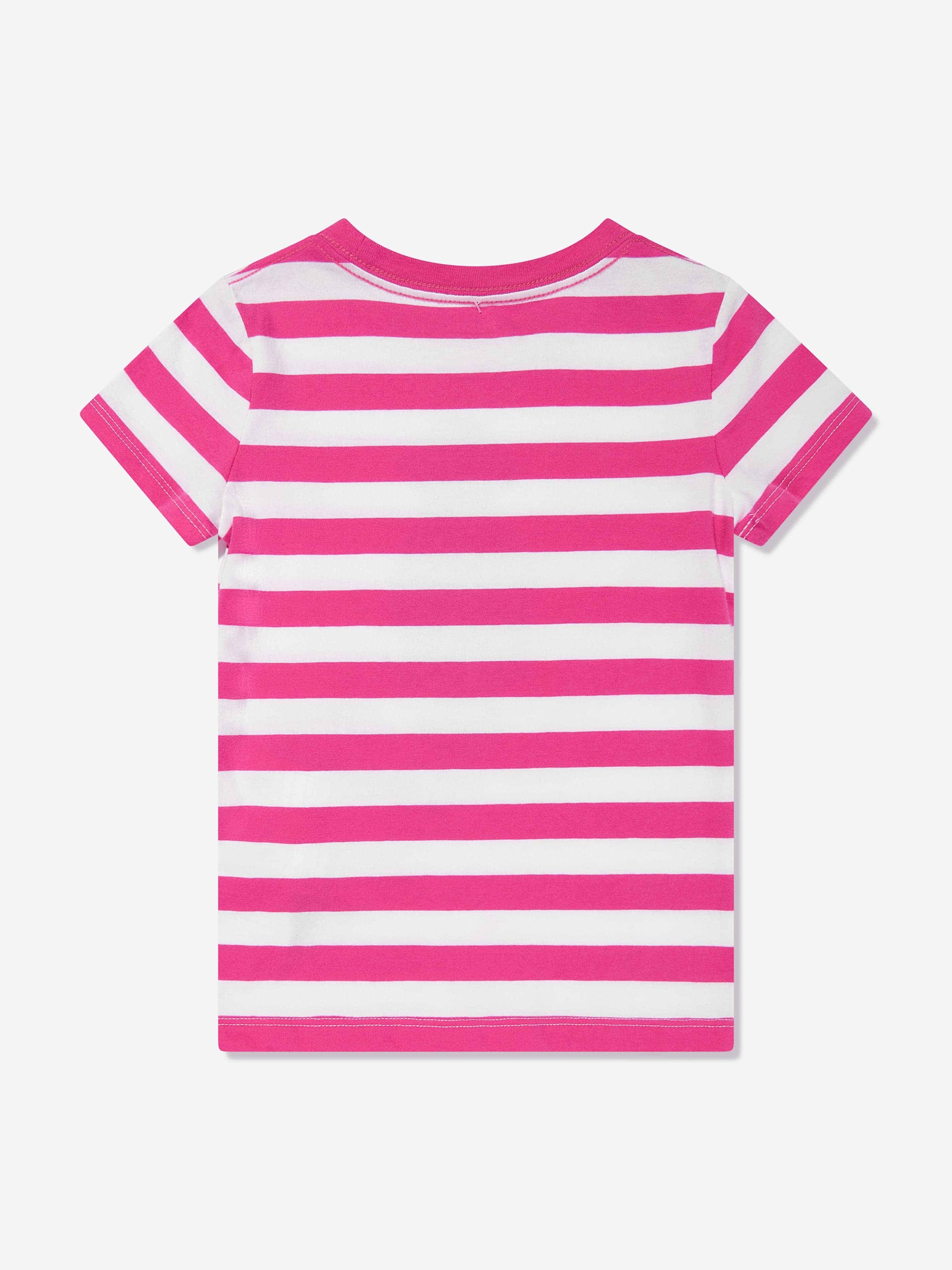 Girls Striped Polo Bear T-Shirt in Pink