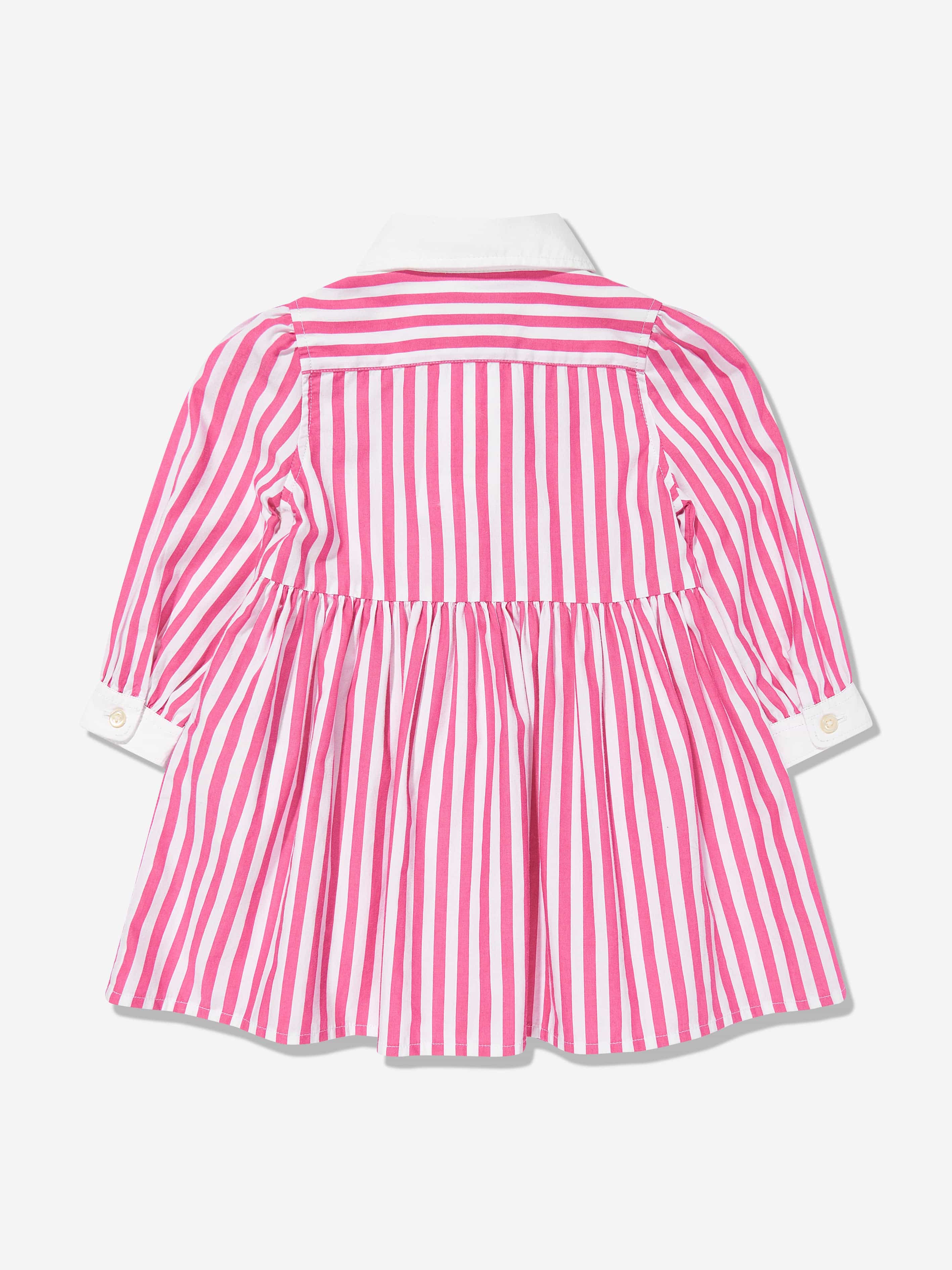 Baby Girls Striped Shirt Dress in Pink