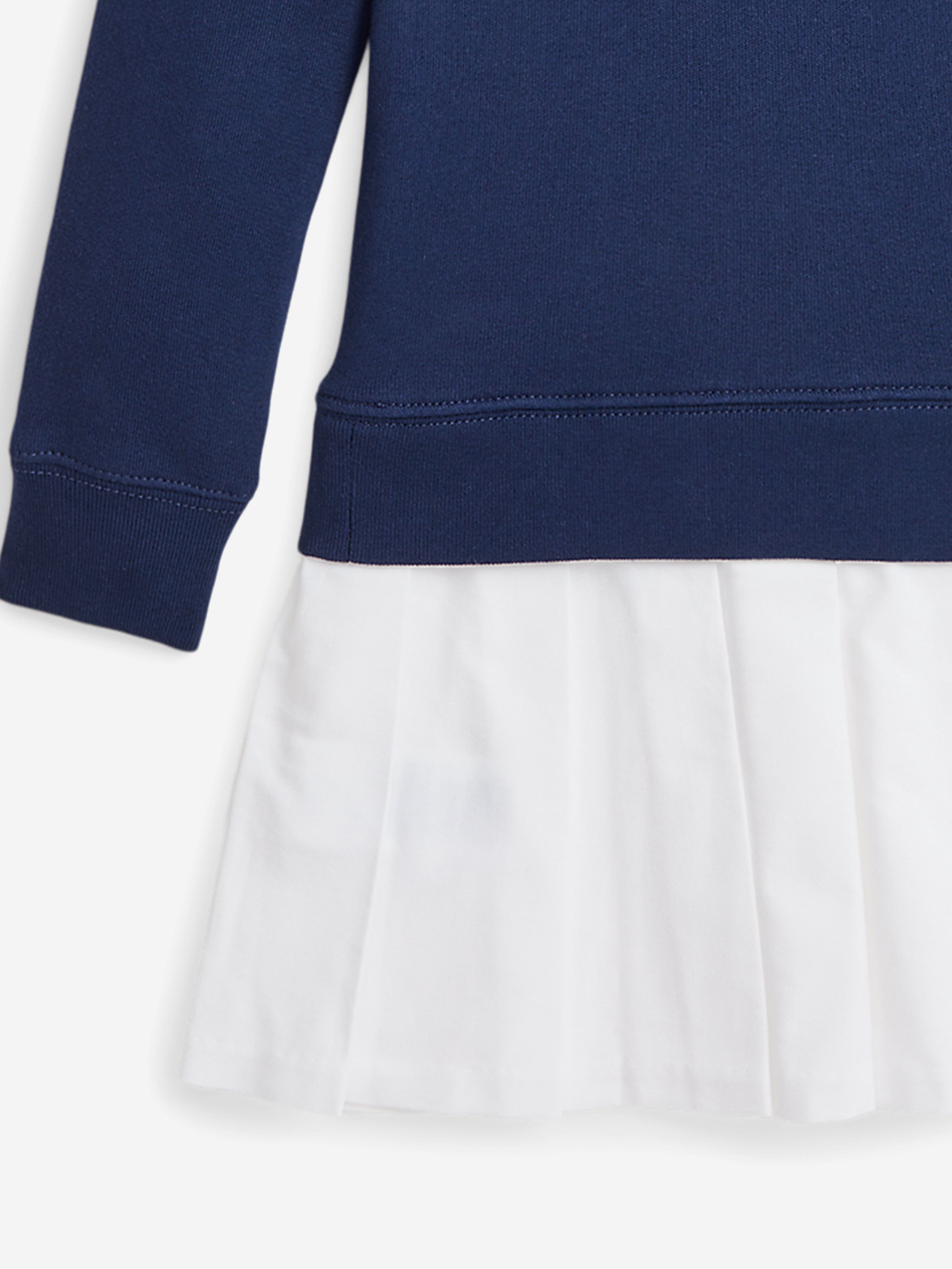Girls Ruffle Sweater Dress in Navy