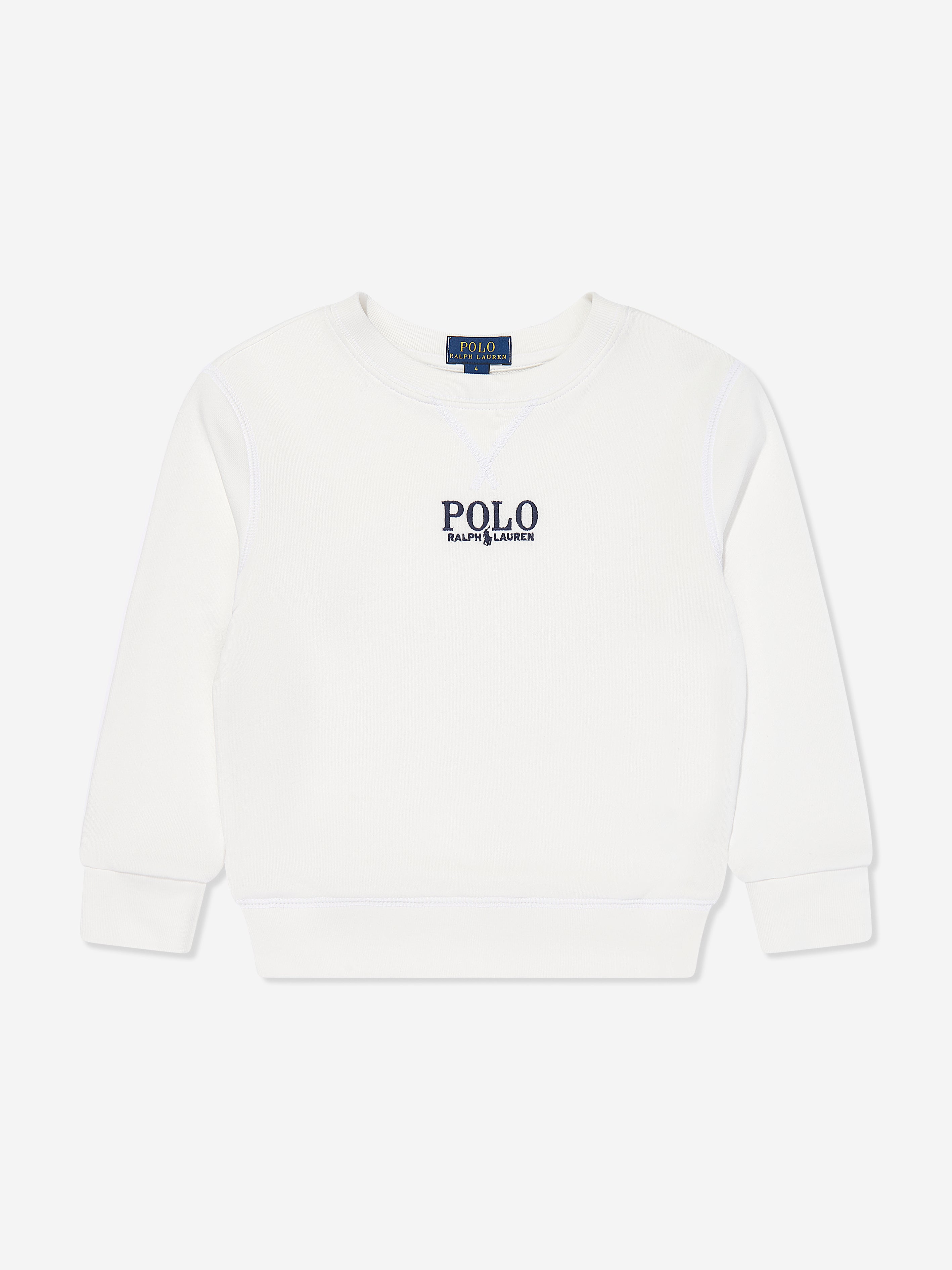 Boys Polo Sweatshirt in White