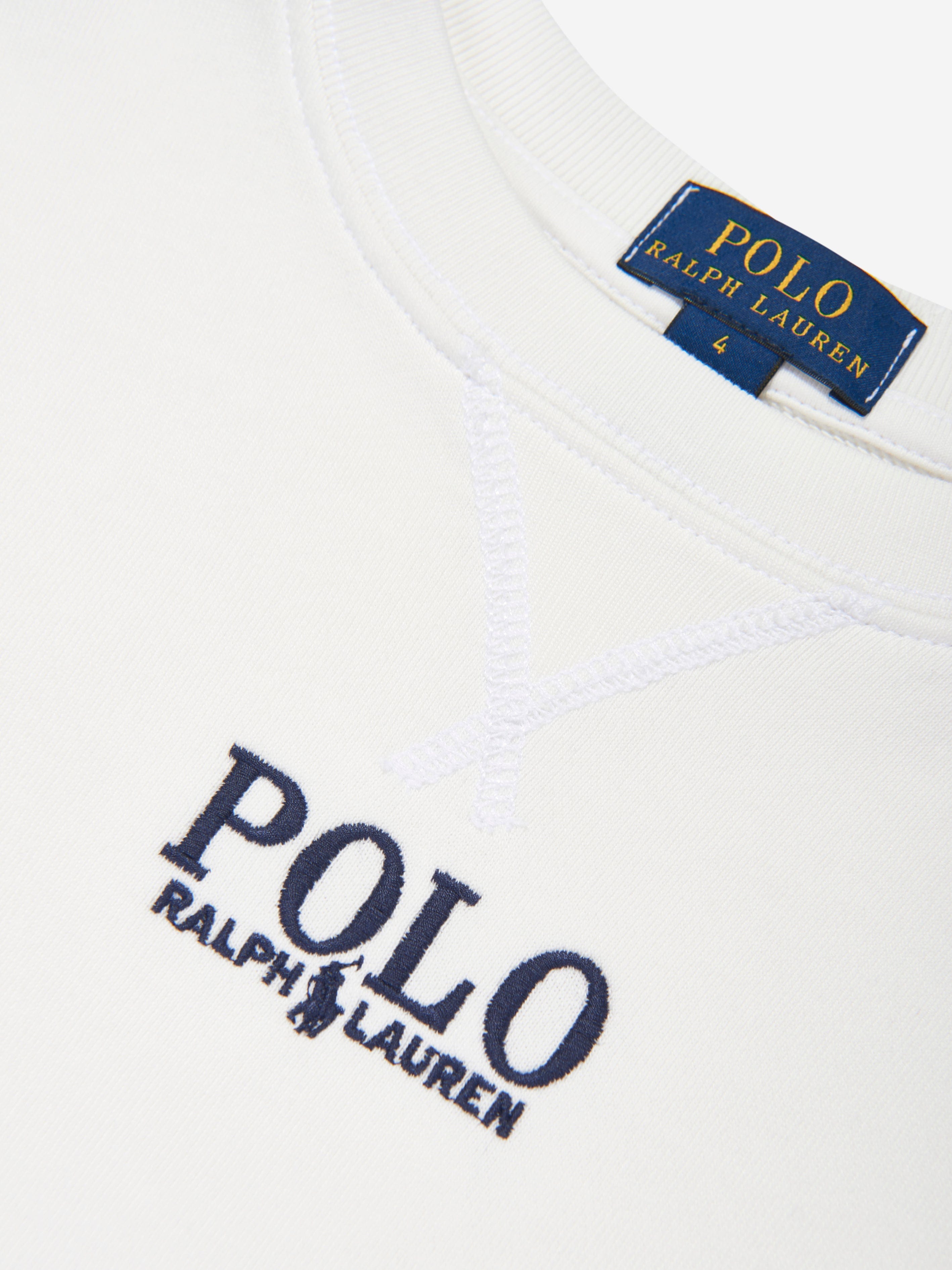 Boys Polo Sweatshirt in White