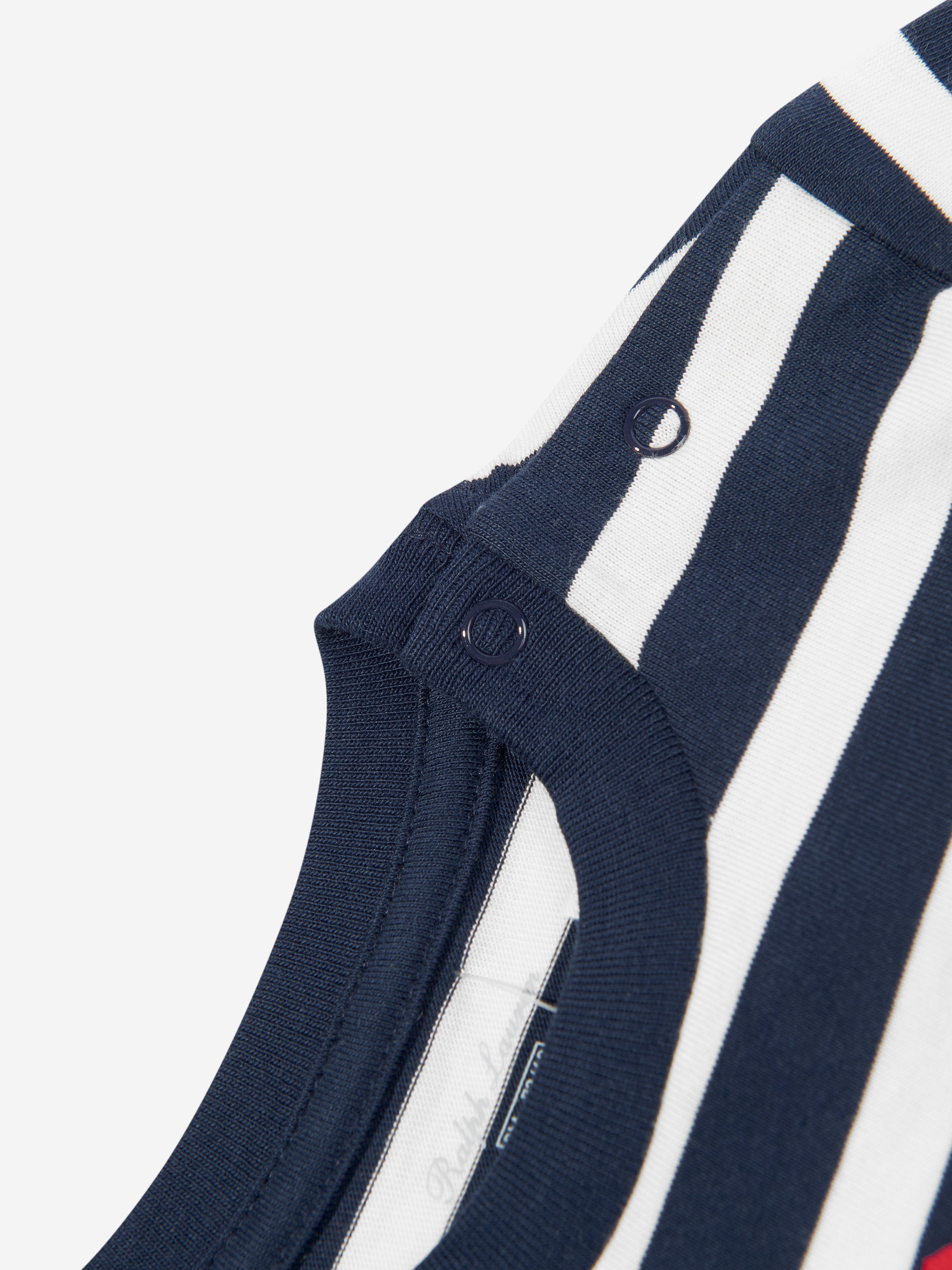 Baby Boys Striped Polo T-Shirt in Navy