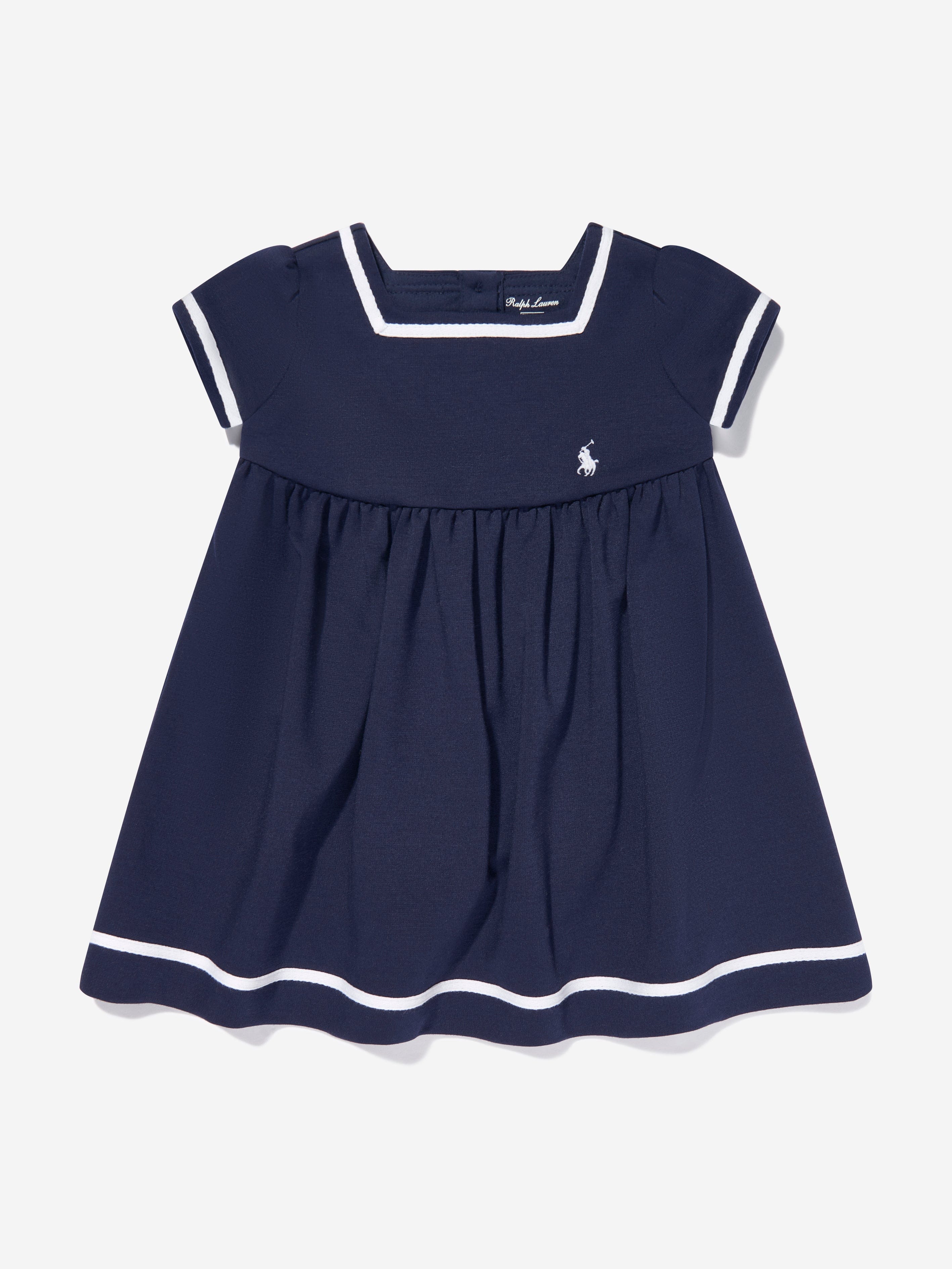 Baby Girls Nautical Dress in Navy
