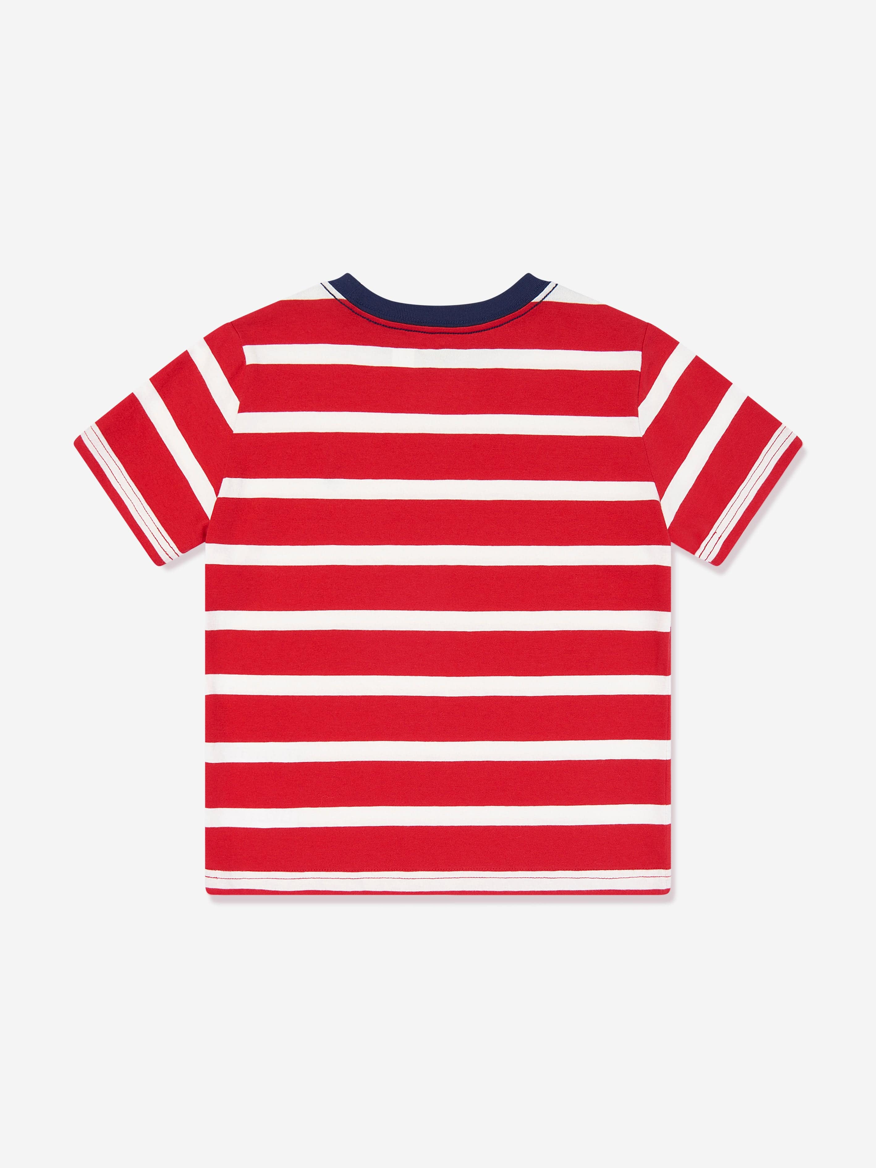Boys Striped Logo T-Shirt in Red