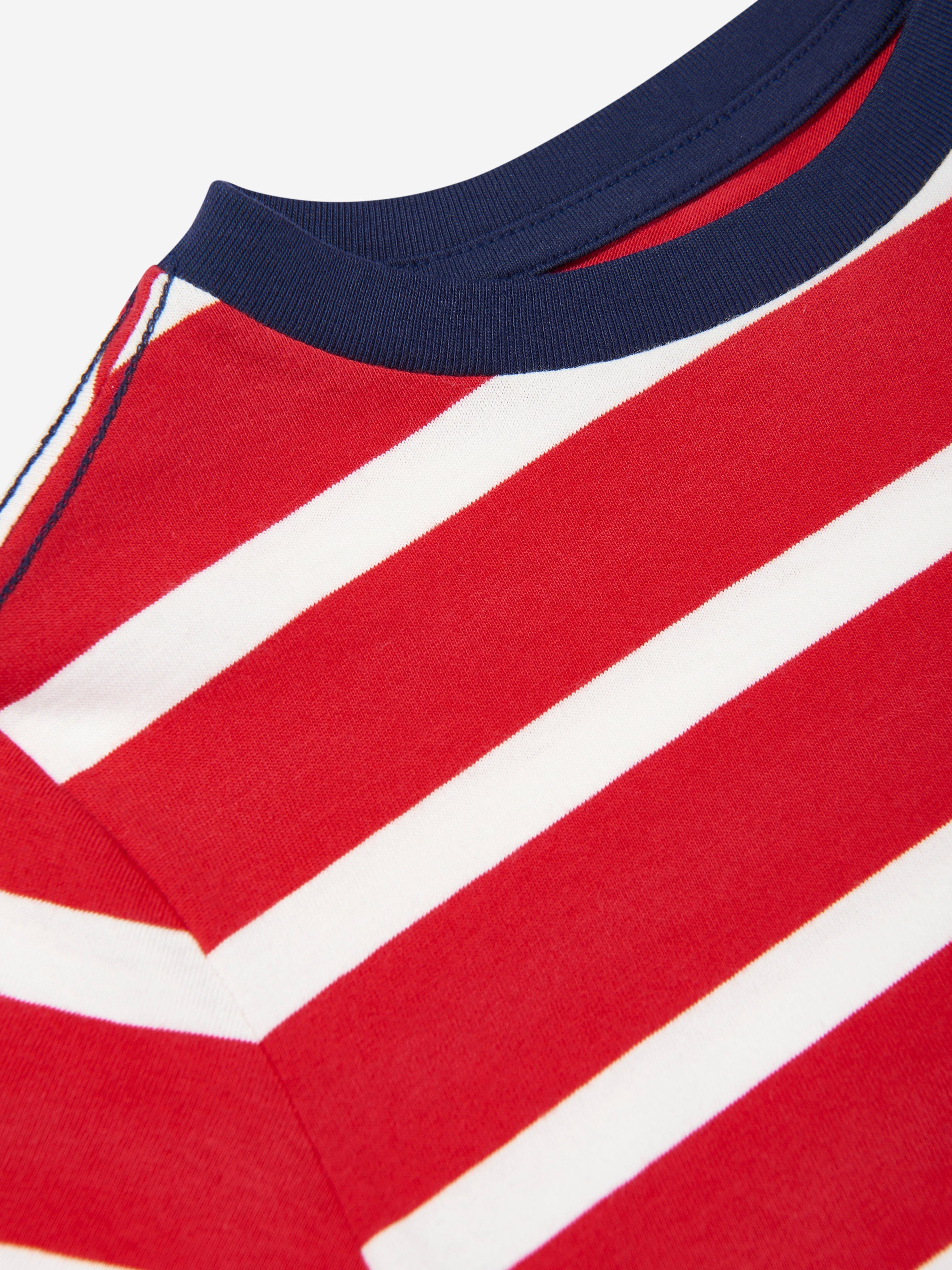 Boys Striped Logo T-Shirt in Red